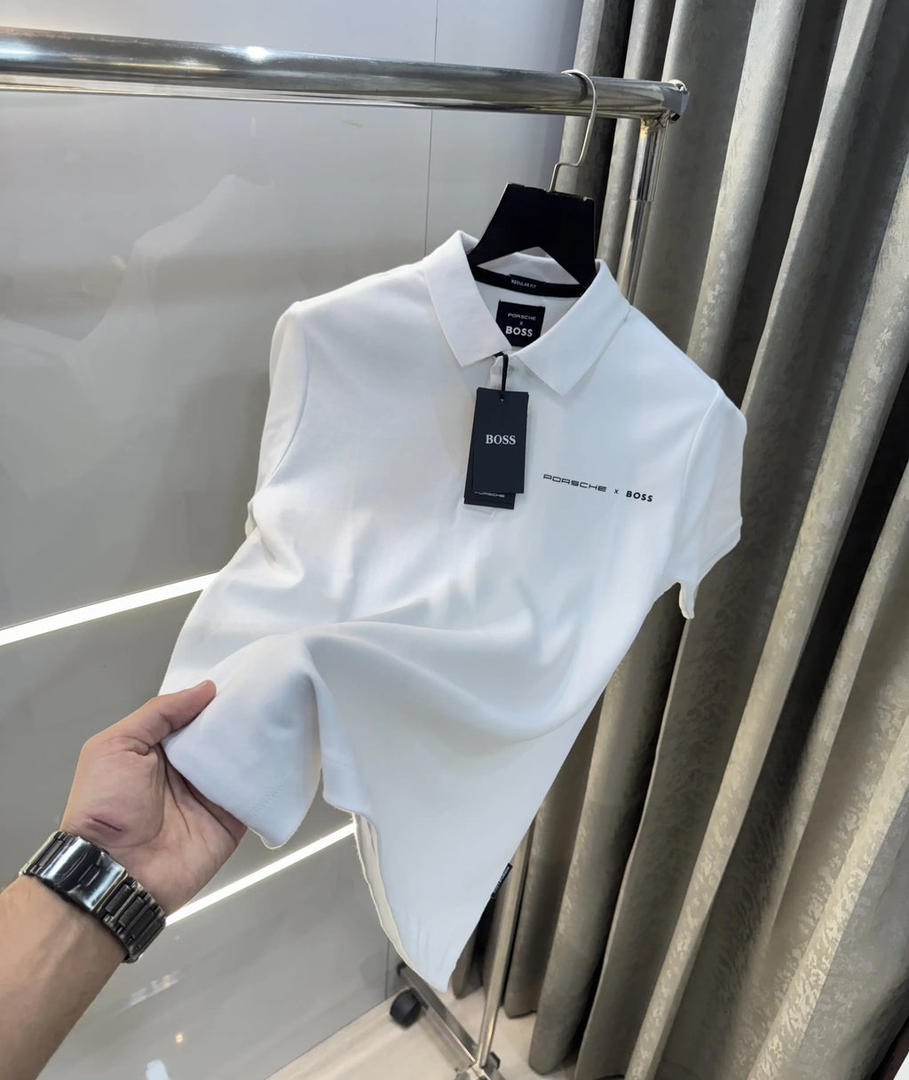 Hugo Boss White Porsch e Edition Premium Polo T-Shirt