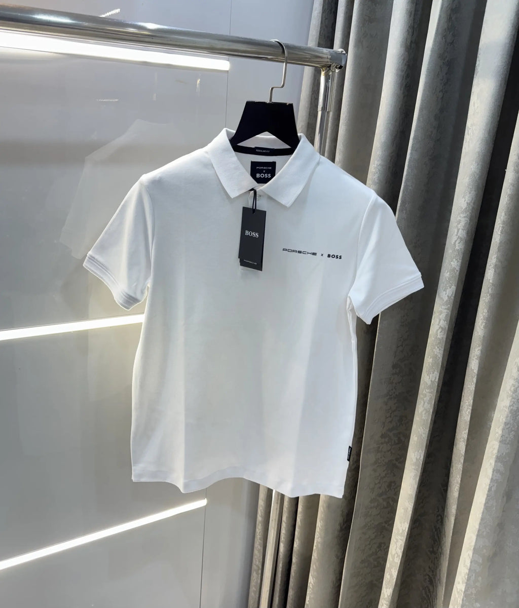 Hugo Boss White Porsch e Edition Premium Polo T-Shirt