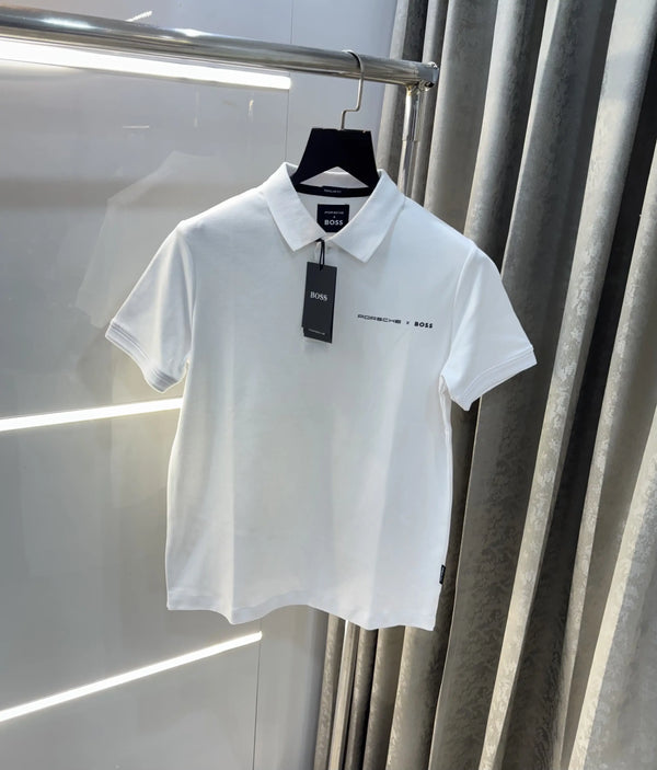 Hugo Boss White Porsch e Edition Premium Polo T-Shirt