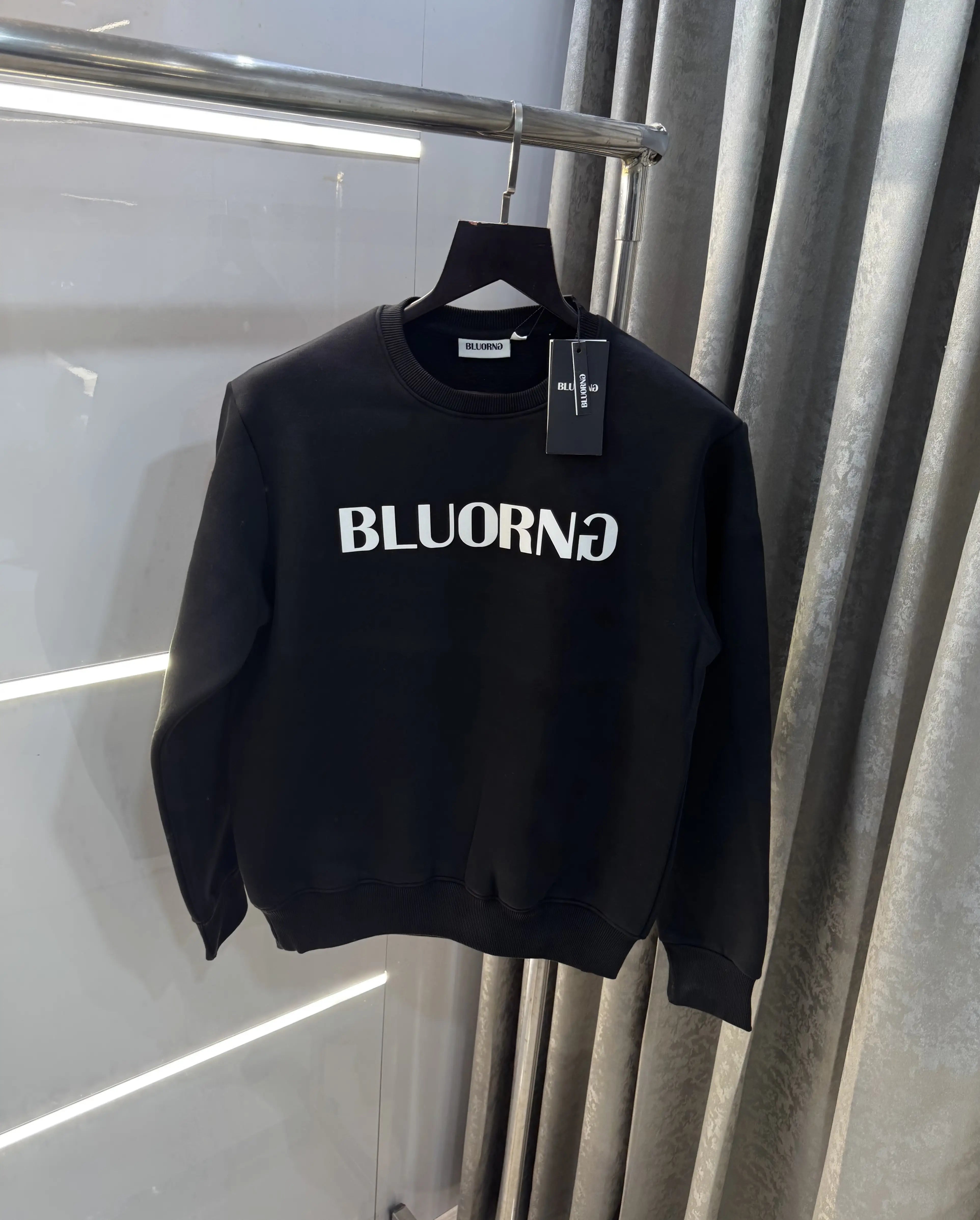 Bluorang Black Logo Back Print Premium Sweatshirt Secondary image
