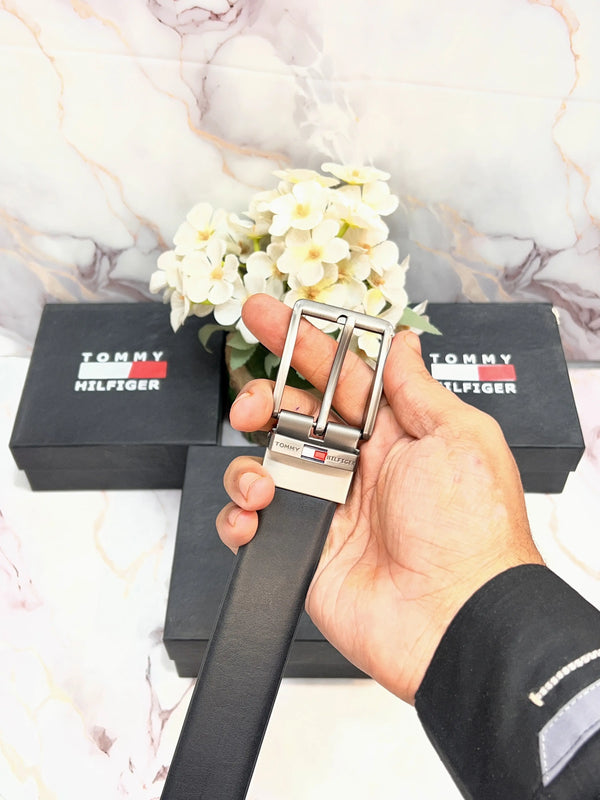TOMM_Y HILFIGER PREMIUM QUALITY IMPORTED REVERSIBLE BELT WITH OG BOX TH-910
