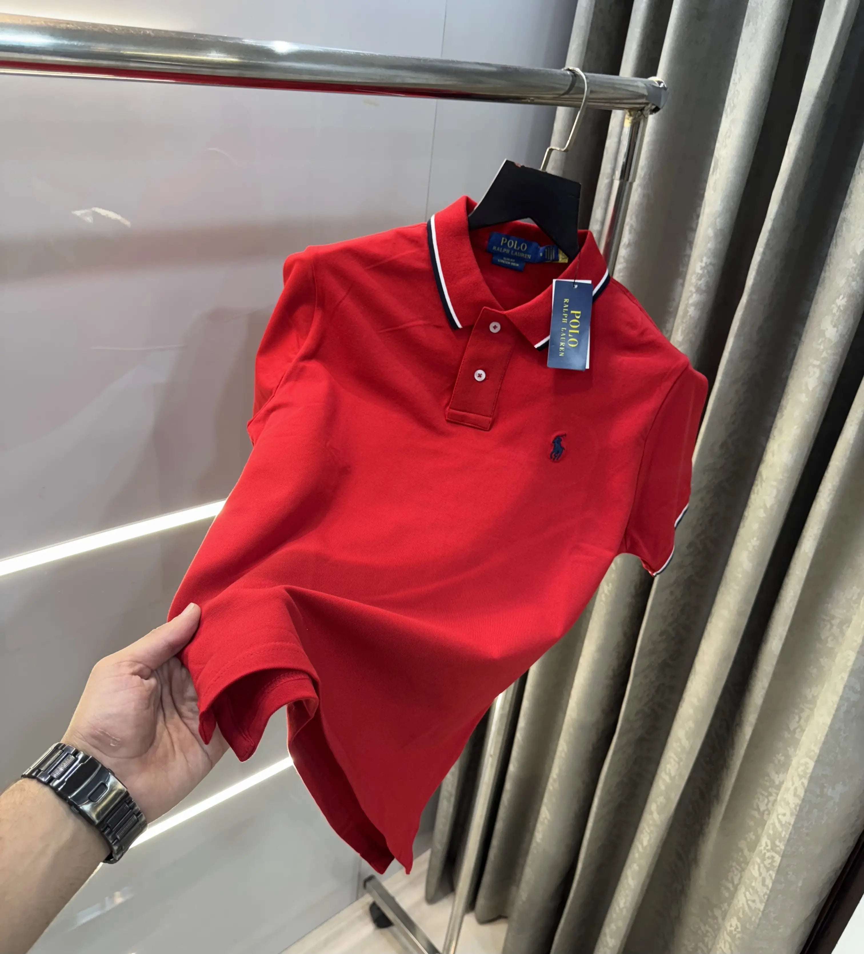 Ralph  Lauren Red Embroidery Logo Premium Polo T-Shirt Secondary image