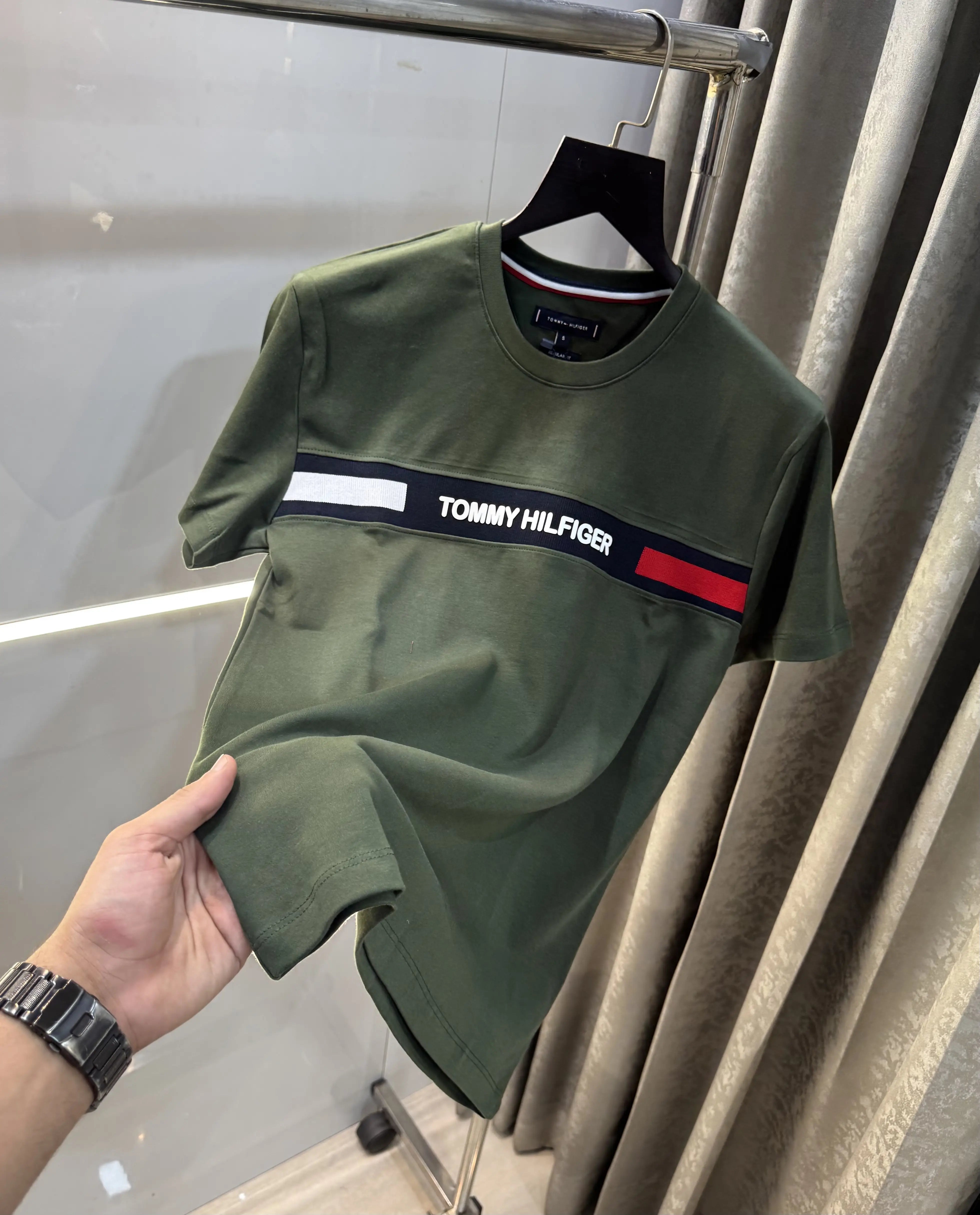 Tommy Hilfiger Olive Green Logo Work Premium T-Shirt Main image