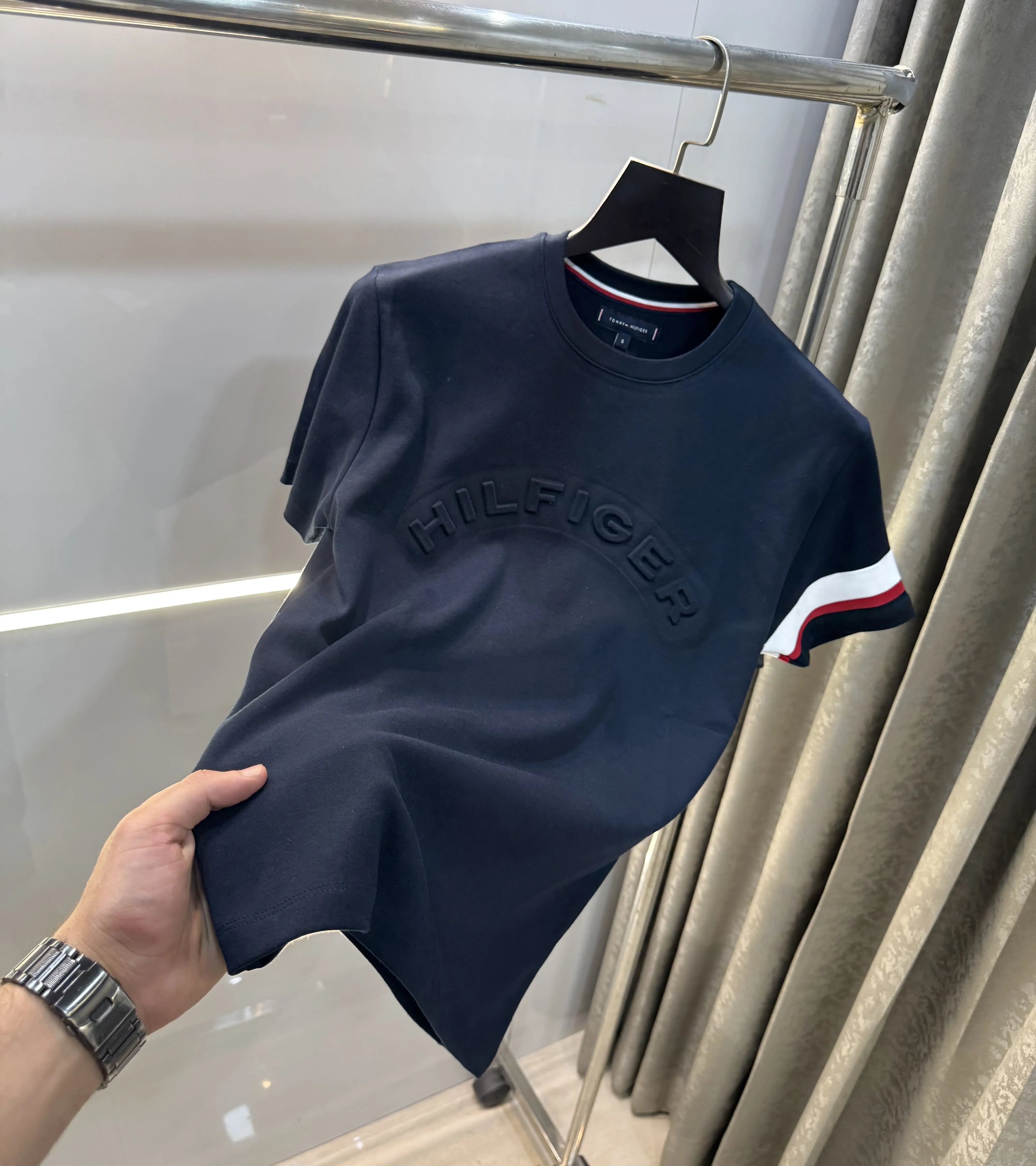 Tommy Hilfiger Navy Blue Logo Work Premium T-Shirt