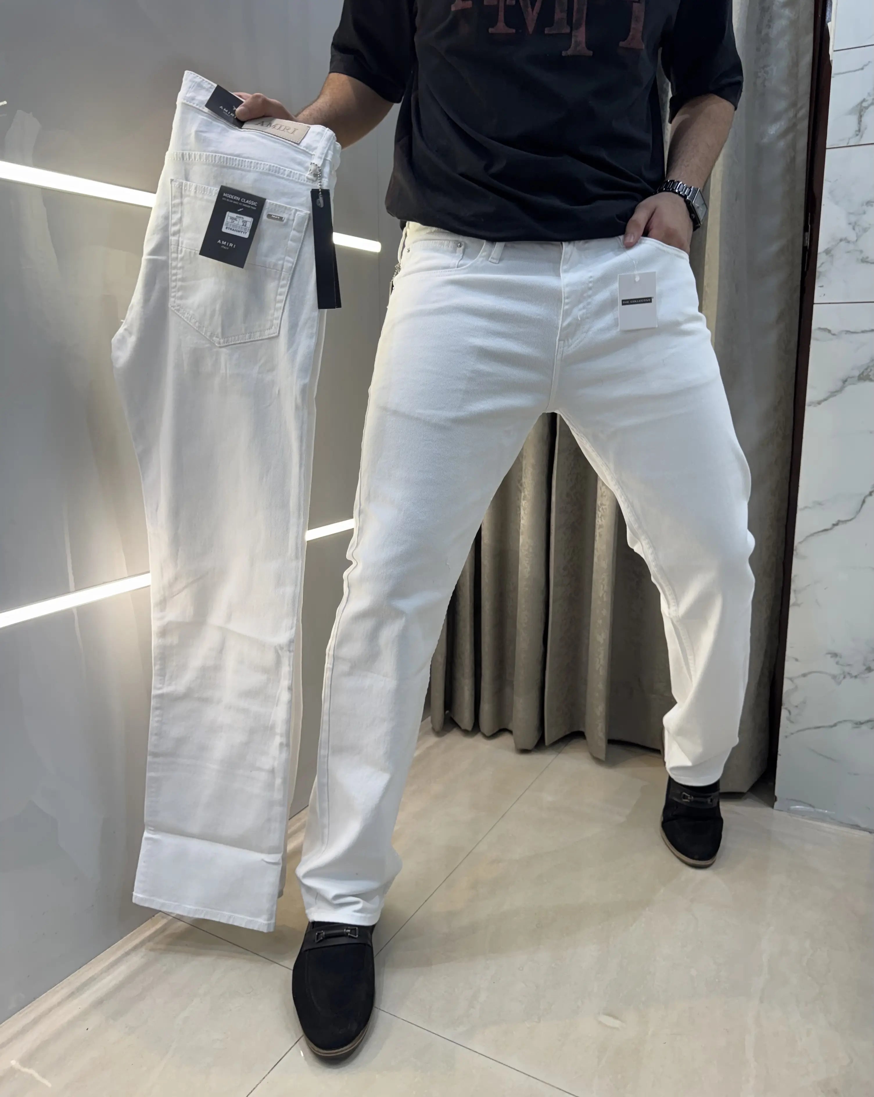 Amiri White Imported  Premium Straight Fit Denin Secondary image