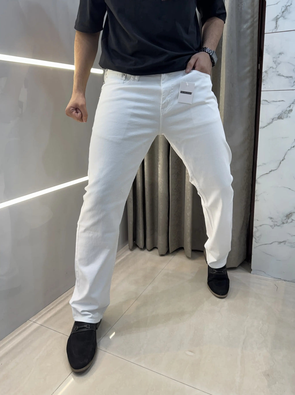 Amiri White Imported  Premium Straight Fit Denin
