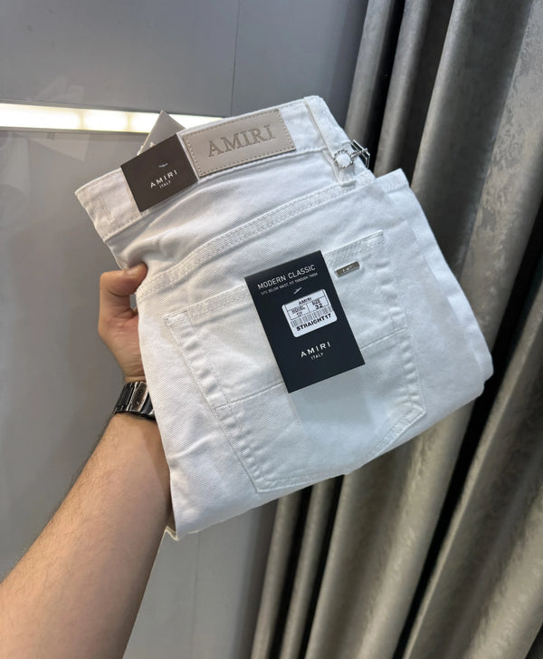Amiri White Imported  Premium Straight Fit Denin
