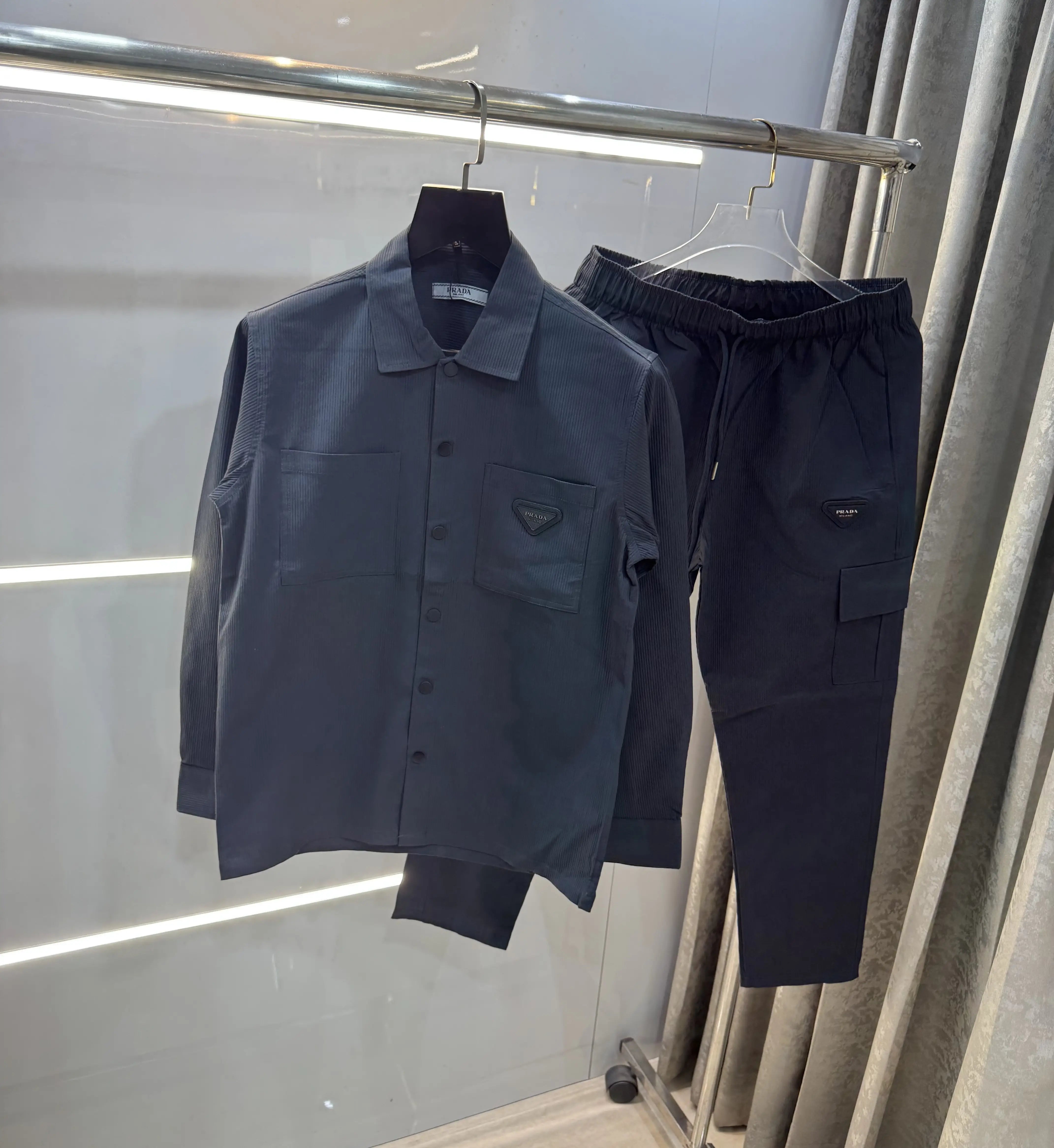 Prad a Milano Dark Grey Metal Logo Premium Tracksuit Secondary image