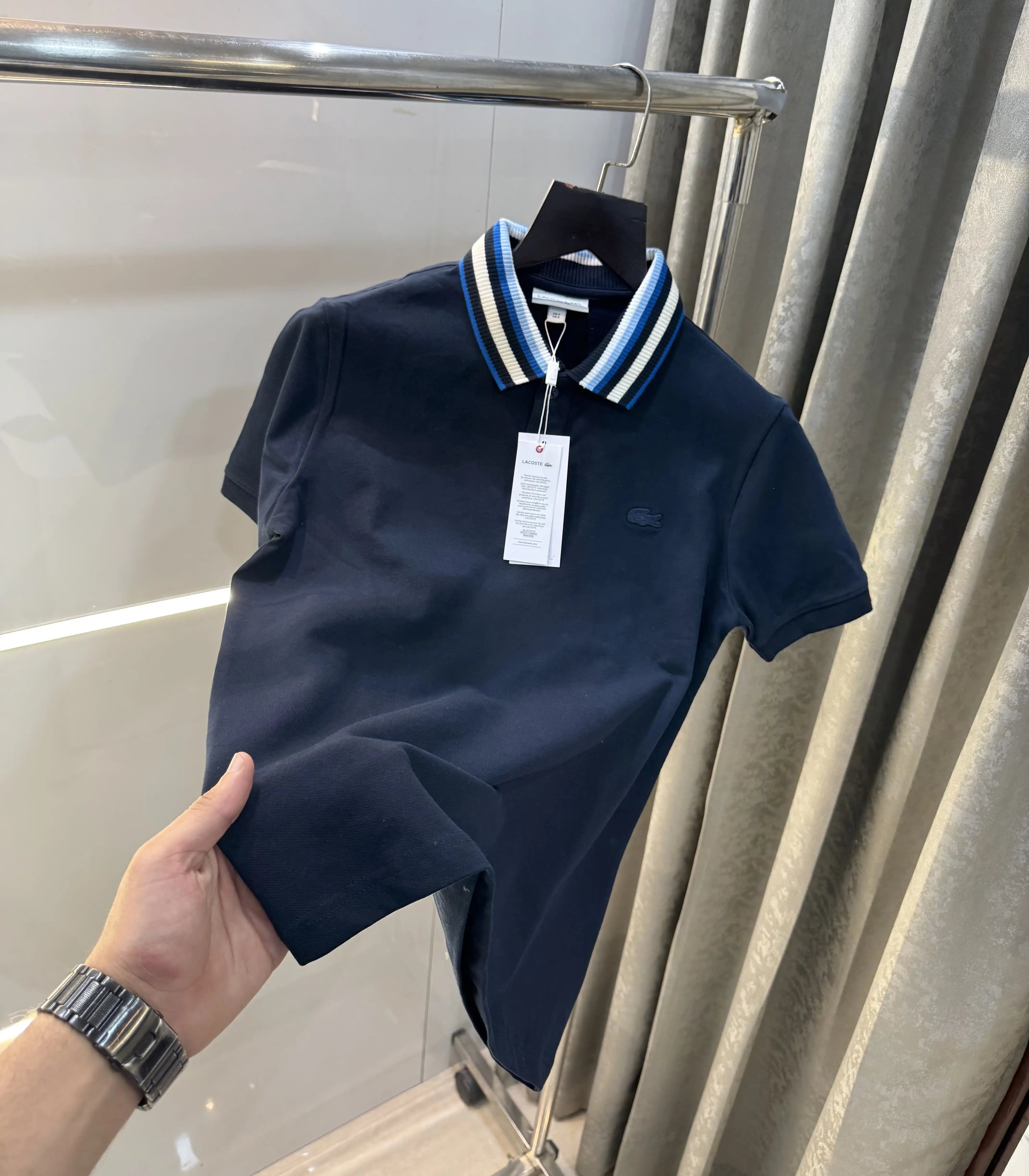 Lacost e Navy Blue Embroidery Logo Premium Polo T-Shirt Secondary image