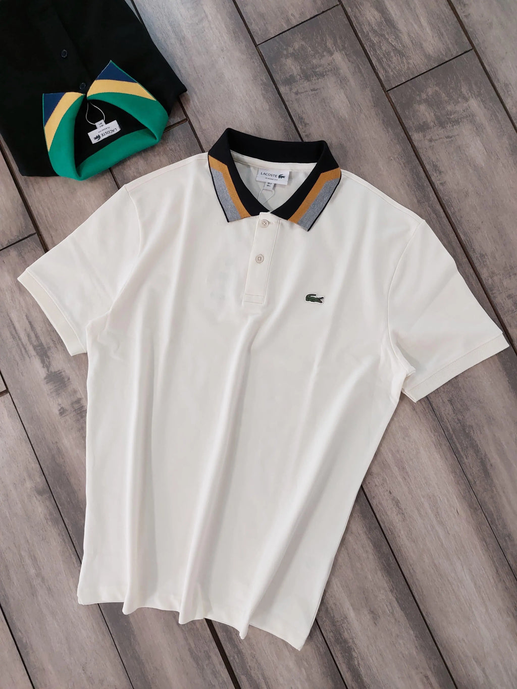 Lacost e Cream Embroidery Logo Premium Polo T-Shirt