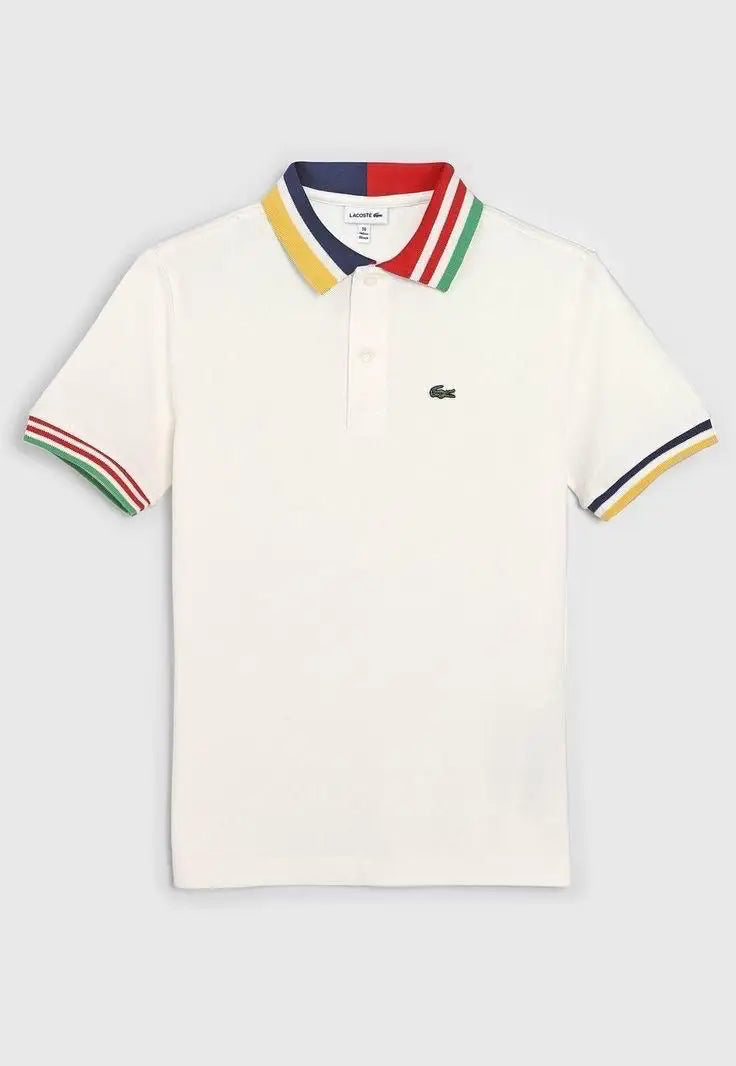 Lacost e White Embroidery Logo Premium Polo T-Shirt