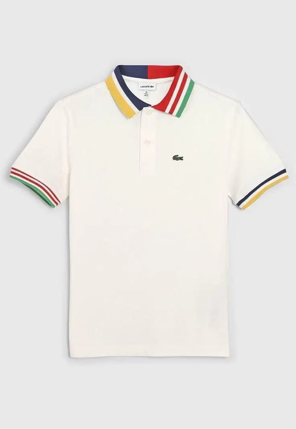 Lacost e White Embroidery Logo Premium Polo T-Shirt