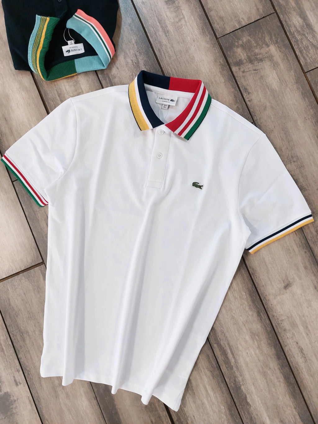 Lacost e White Embroidery Logo Premium Polo T-Shirt
