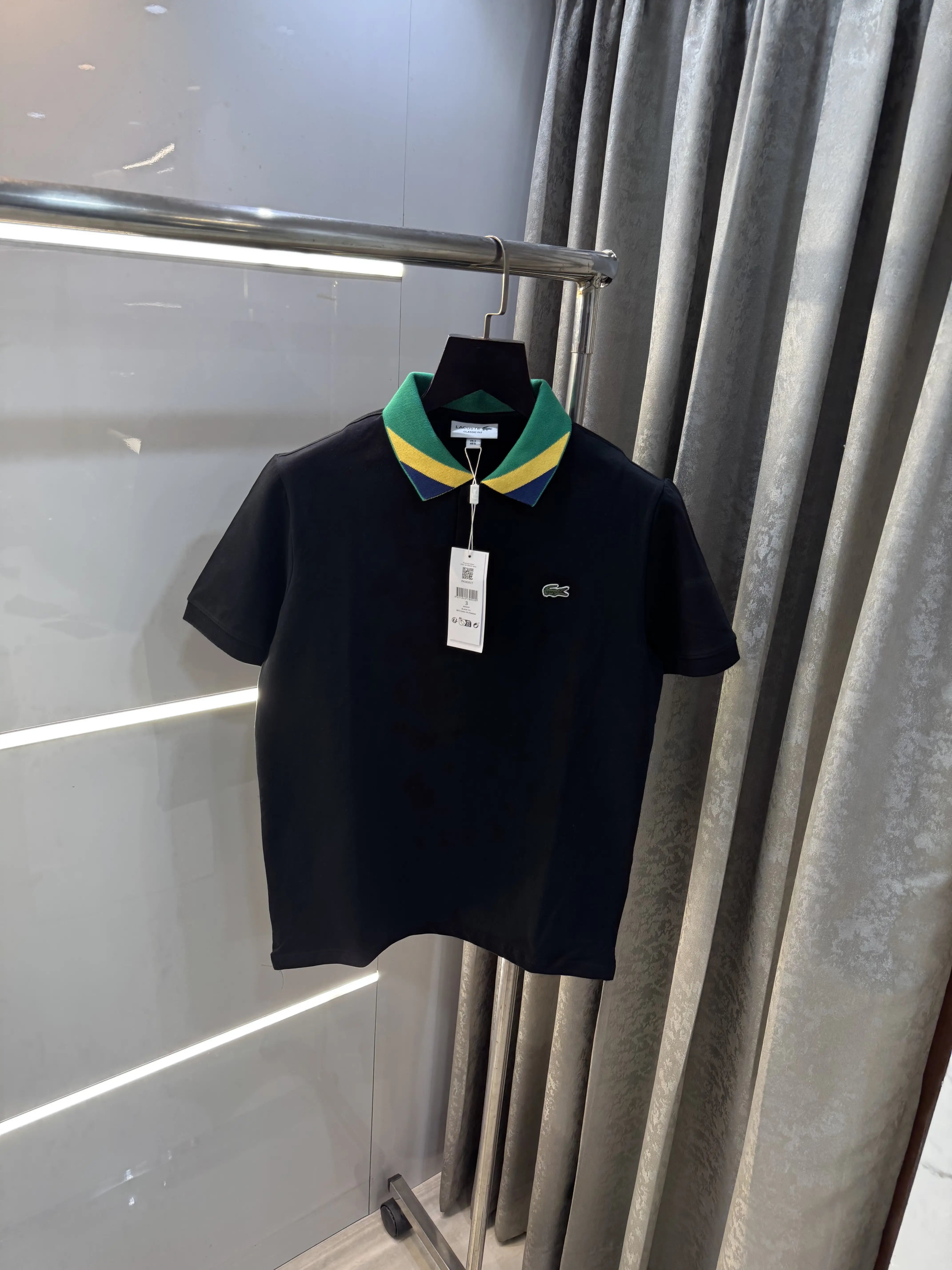 Lacost e Black Embroidery Logo Premium Polo T-Shirt Main image