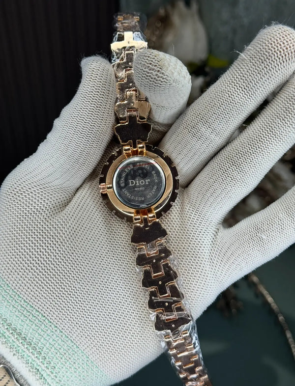 Dio r Copper Black Diamond Premium Ladies Watch