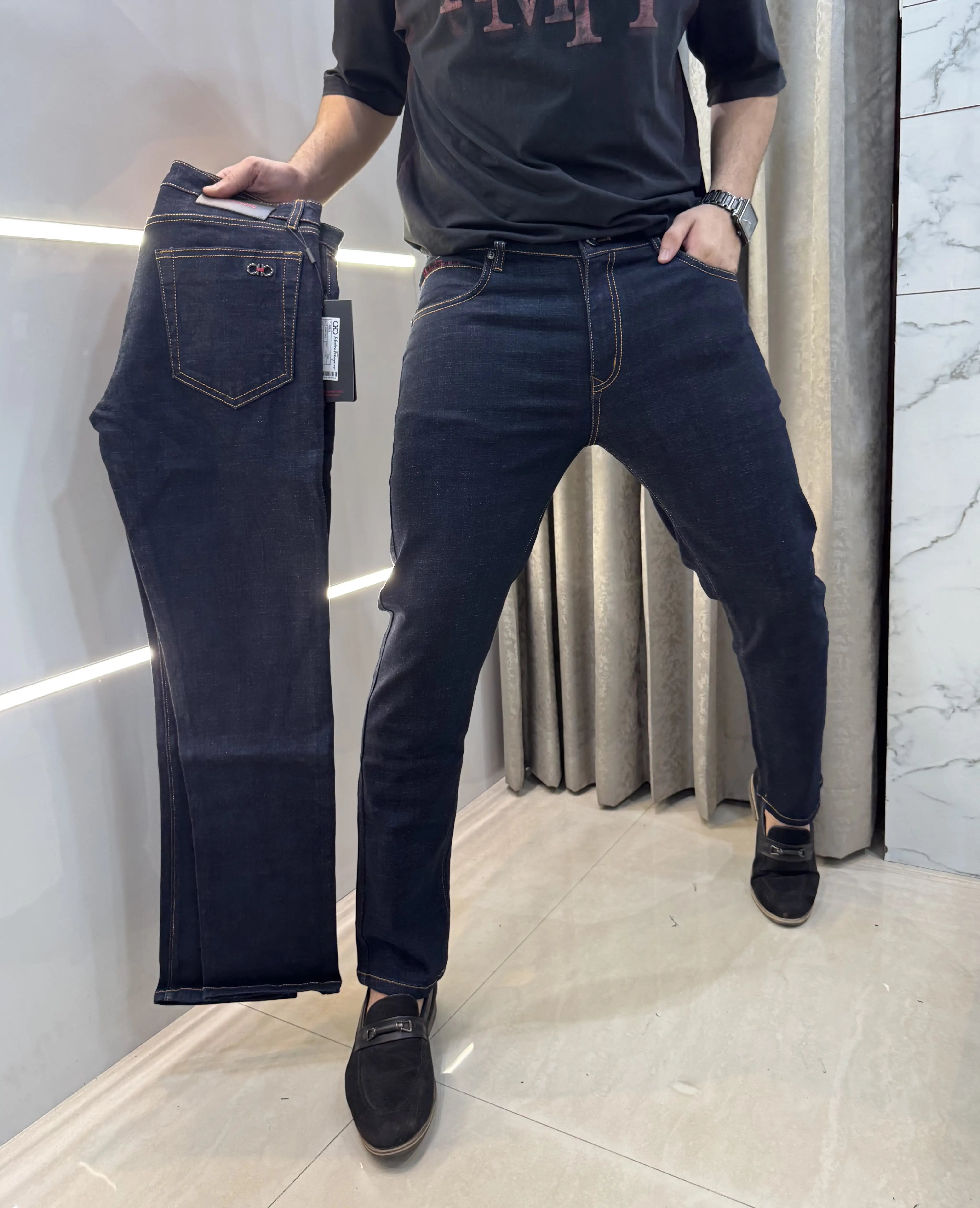Ferragamo Dark Blue Imported Classic Denim Main image