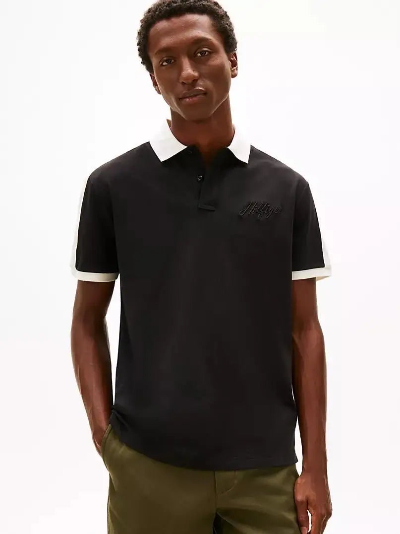 Tomm y Hilfiger Black Logo Work Premium Polo T-Shirt Main image