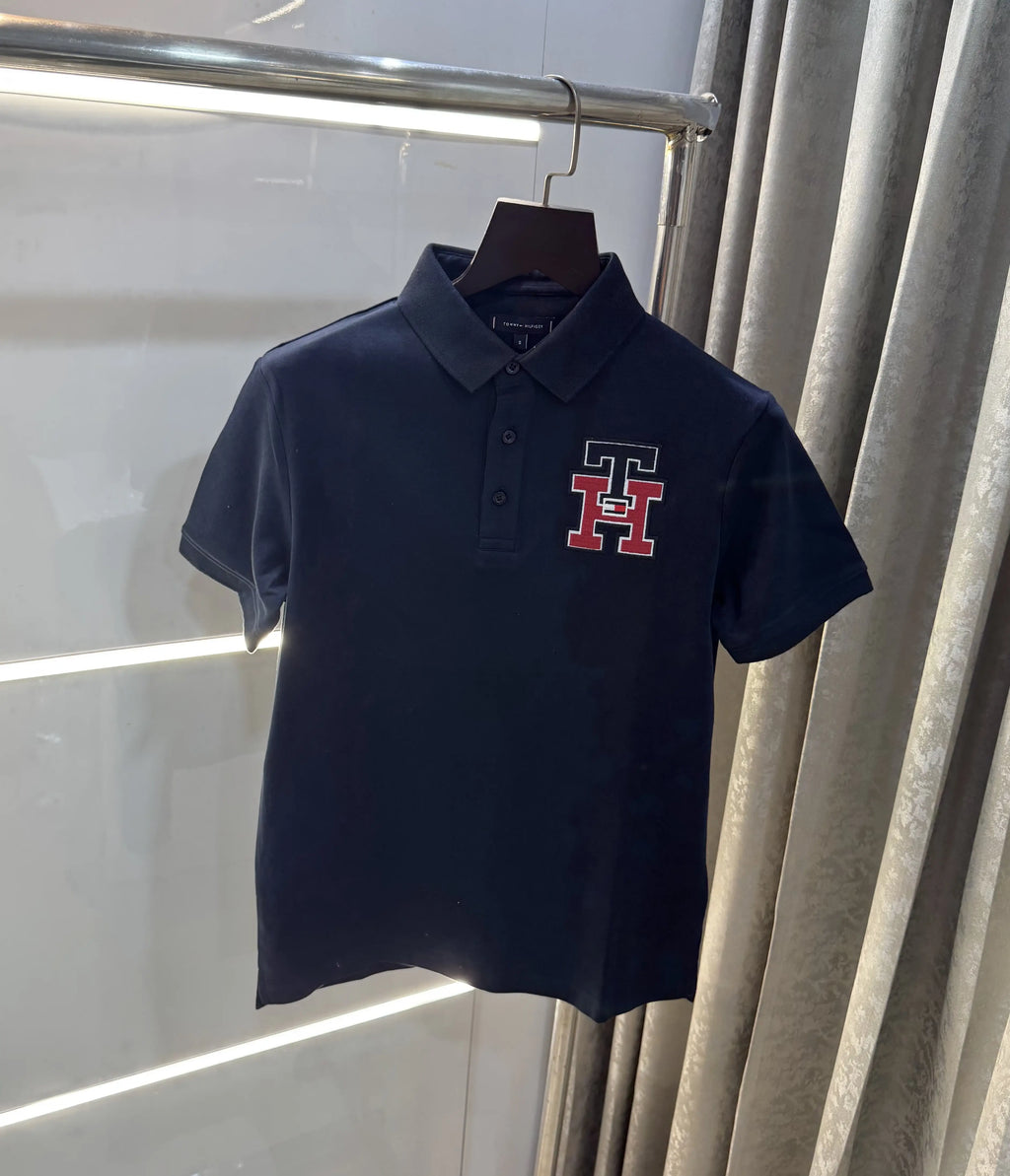 Tomm y Hilfiger Navy Blue Logo Work Premium Polo T-Shirt