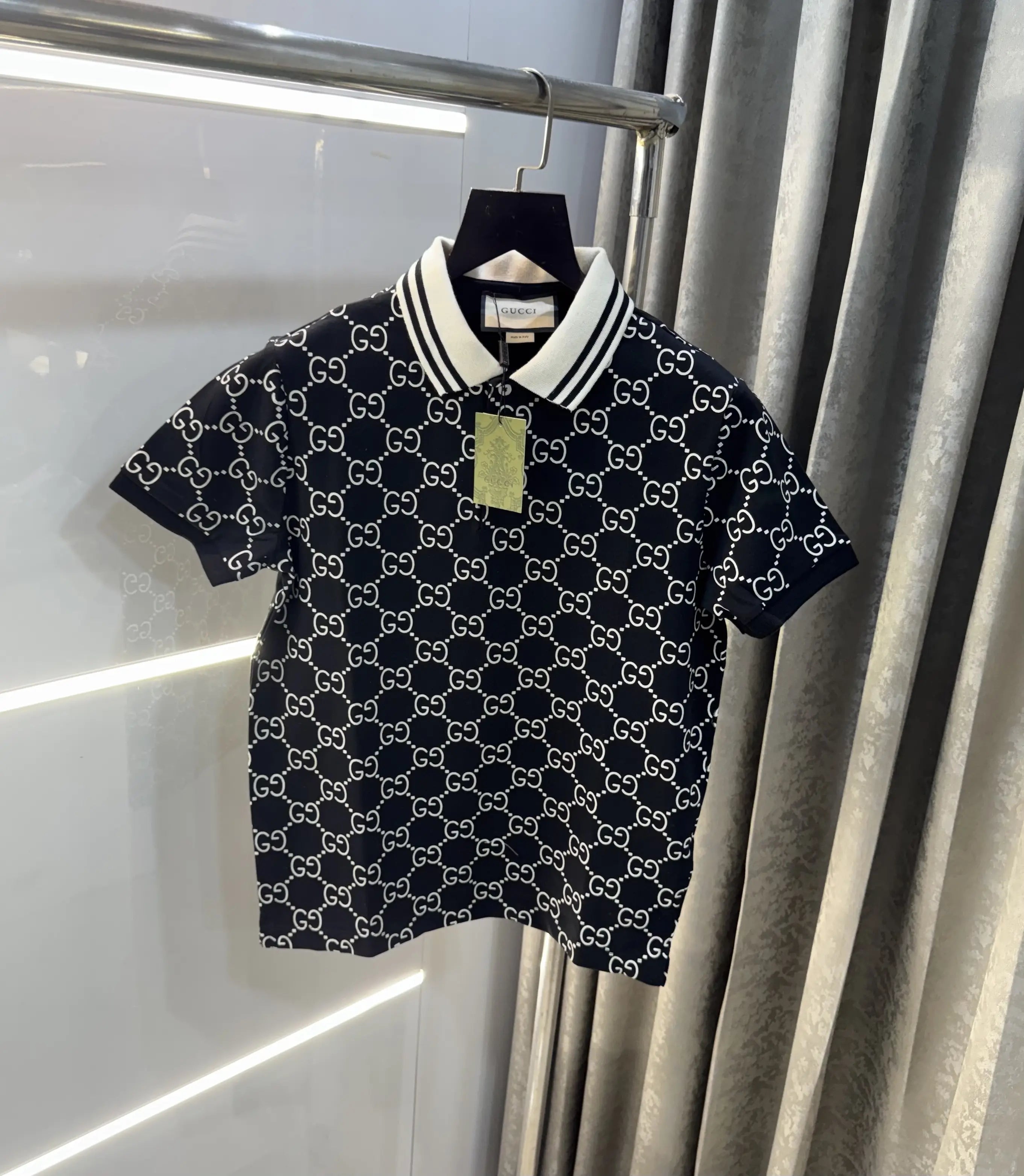 Gucc i Black Monogram Premium Polo T-Shirt Secondary image