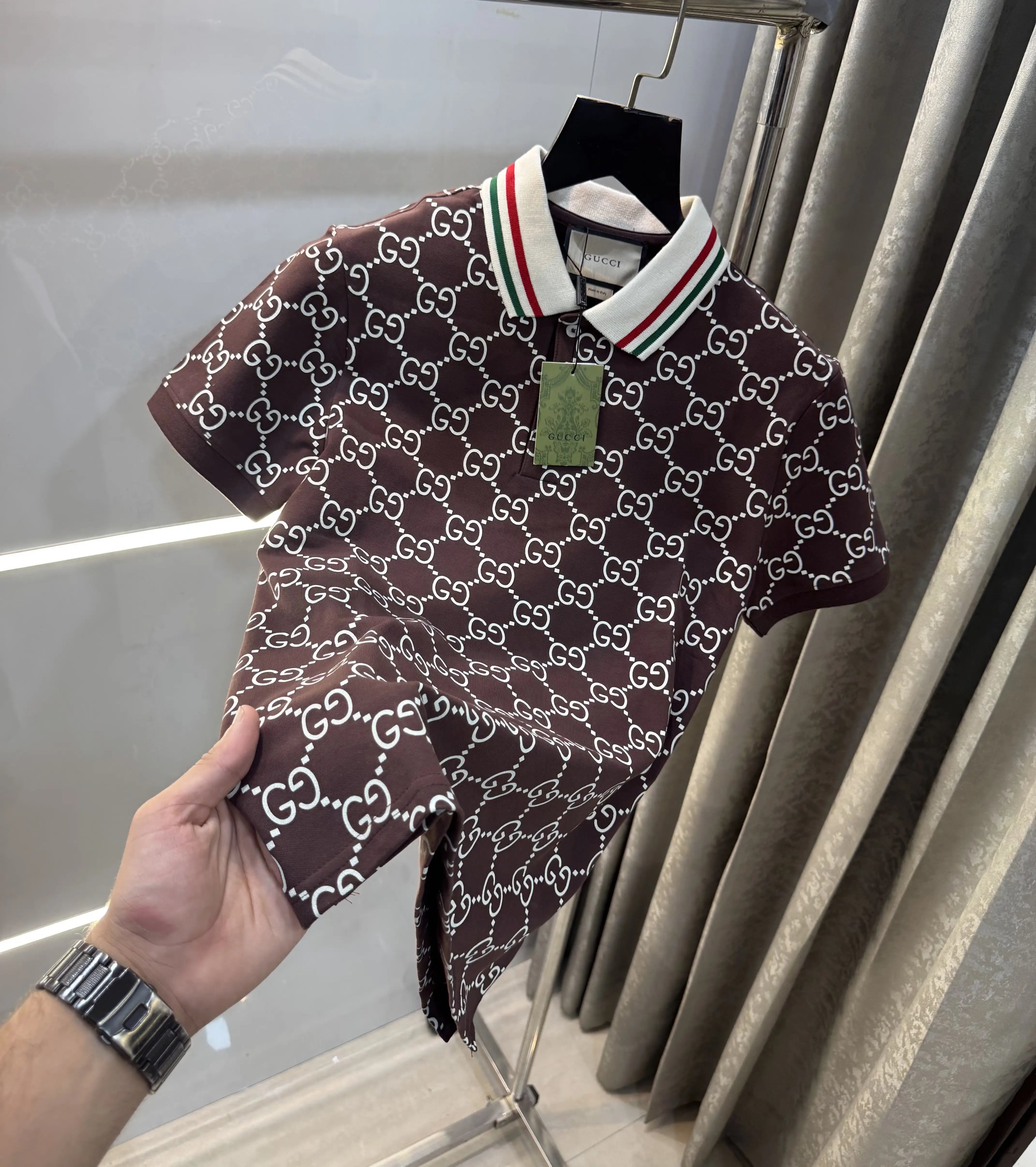 Gucc i Brown Monogram Premium Polo T-Shirt Main image