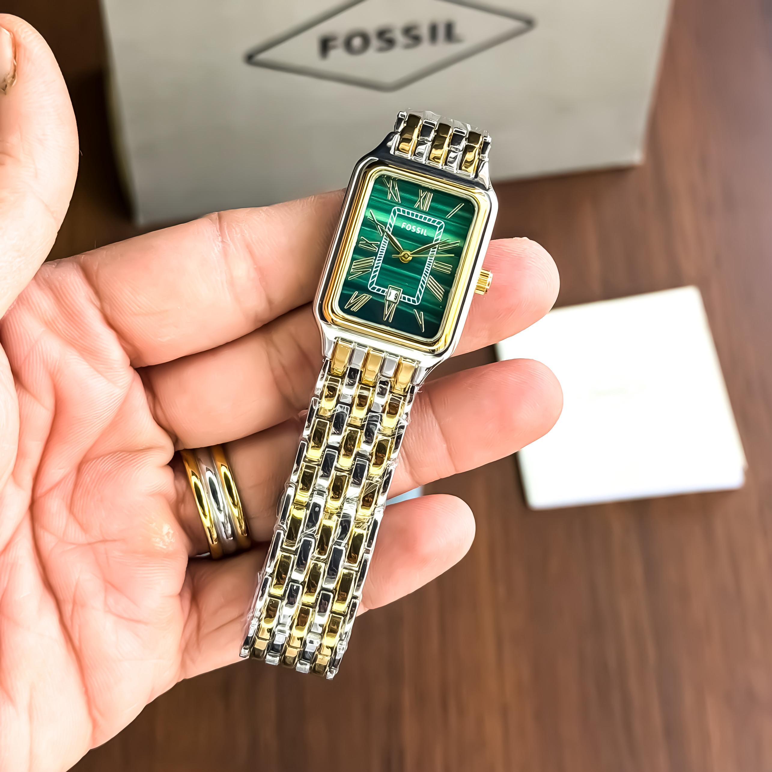FOSSIL_LADIES_GOLD_TT_GREEN