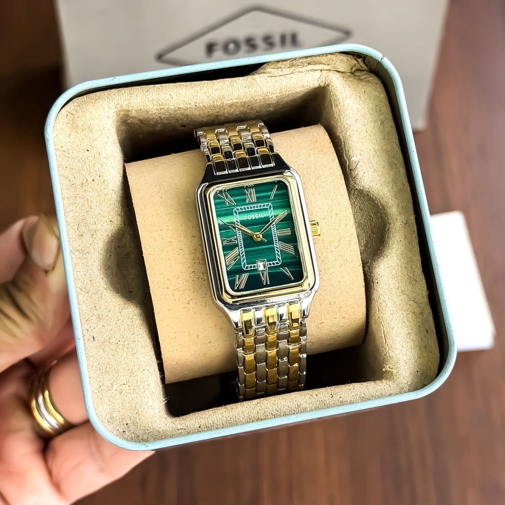 FOSSIL_LADIES_GOLD_TT_GREEN