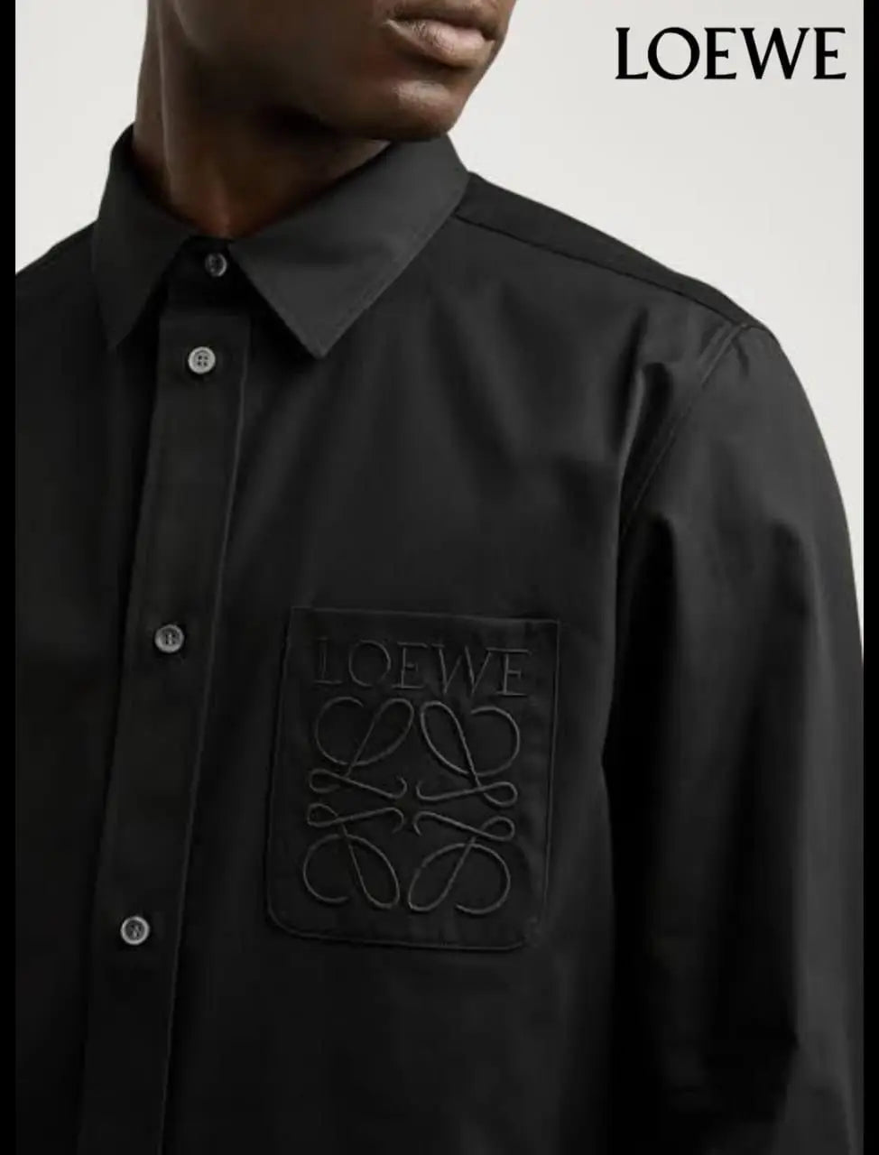 loewe White Embroidry Logo Premium Shirt