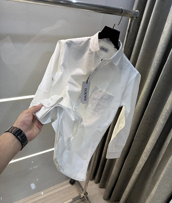 loewe White Embroidry Logo Premium Shirt