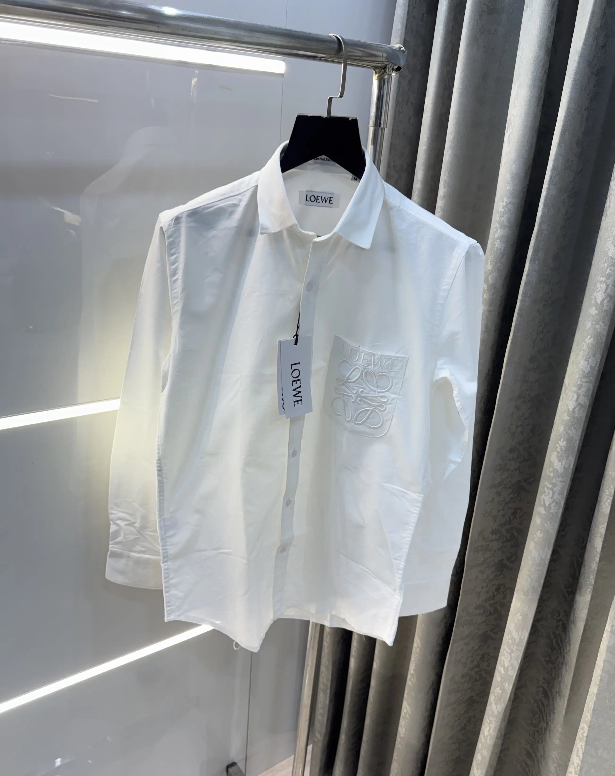 loewe White Embroidry Logo Premium Shirt