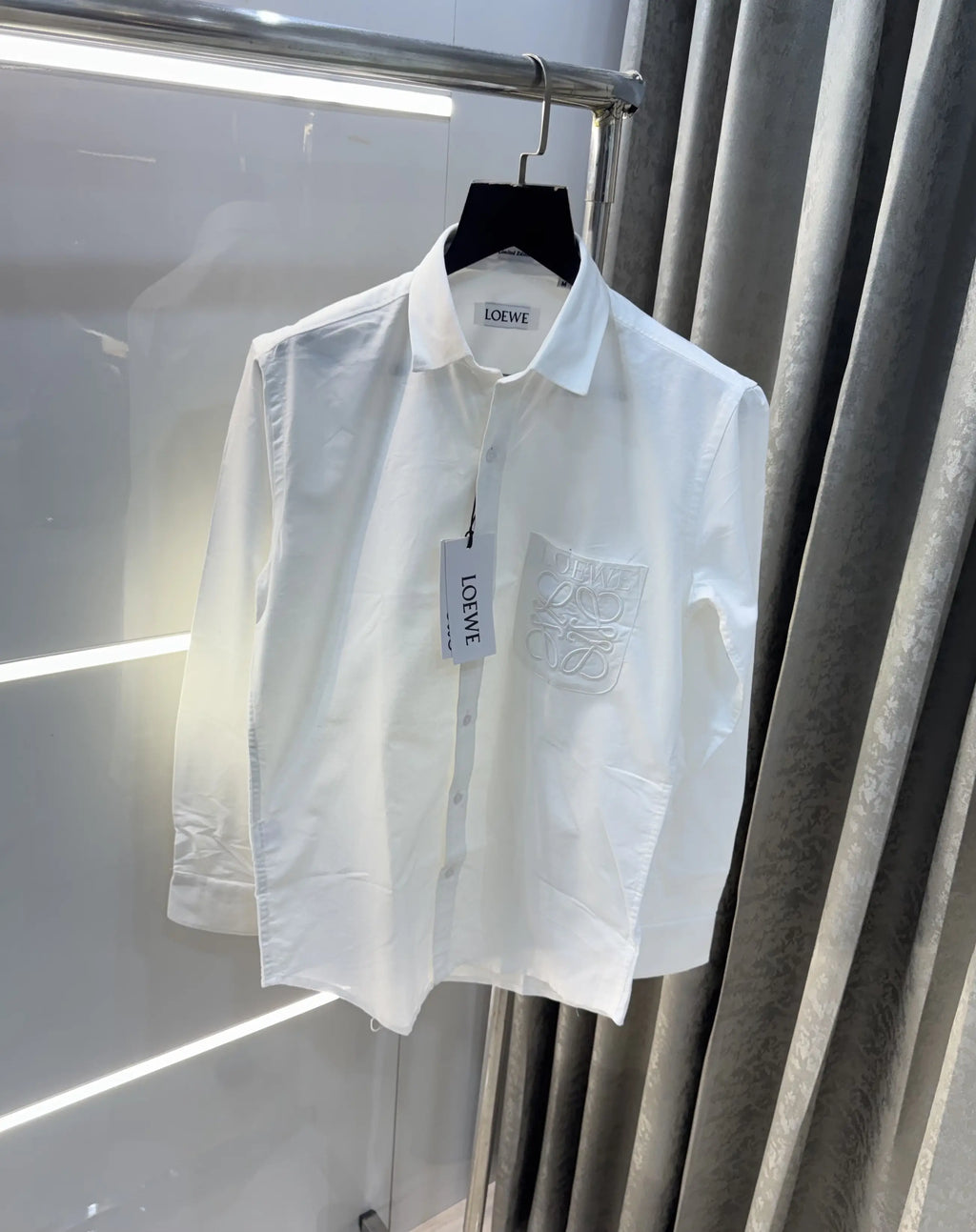 loewe White Embroidry Logo Premium Shirt
