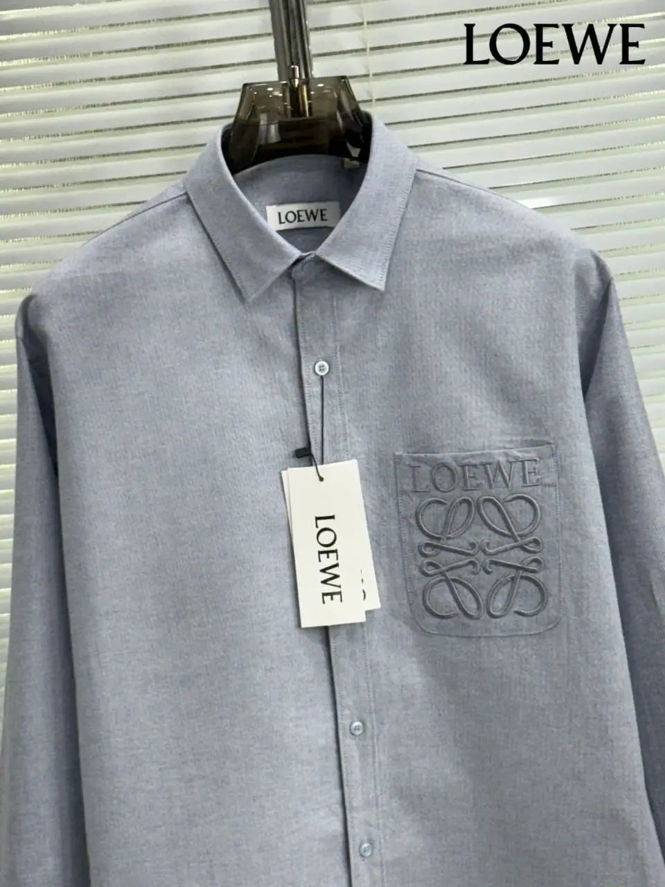 loewe Sky Blue Embroidry Logo Premium Shirt