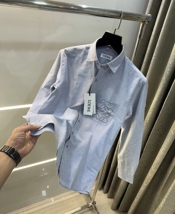 loewe Sky Blue Embroidry Logo Premium Shirt
