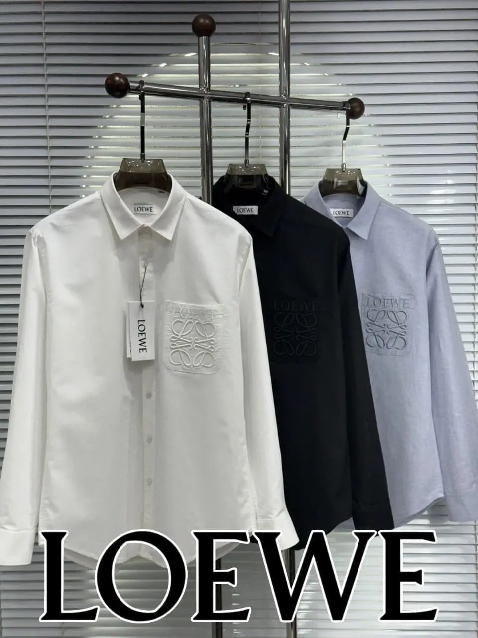 loewe Sky Blue Embroidry Logo Premium Shirt