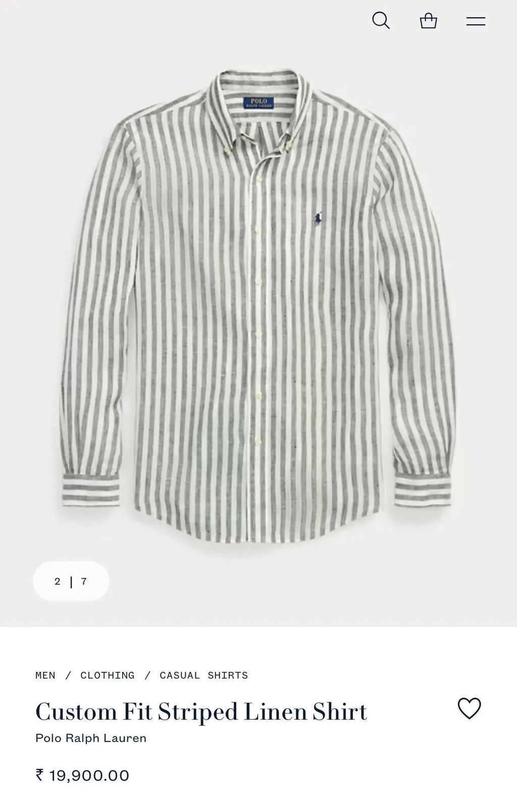 Ralph  Lauren Green Stripes Premium Linen Shirt