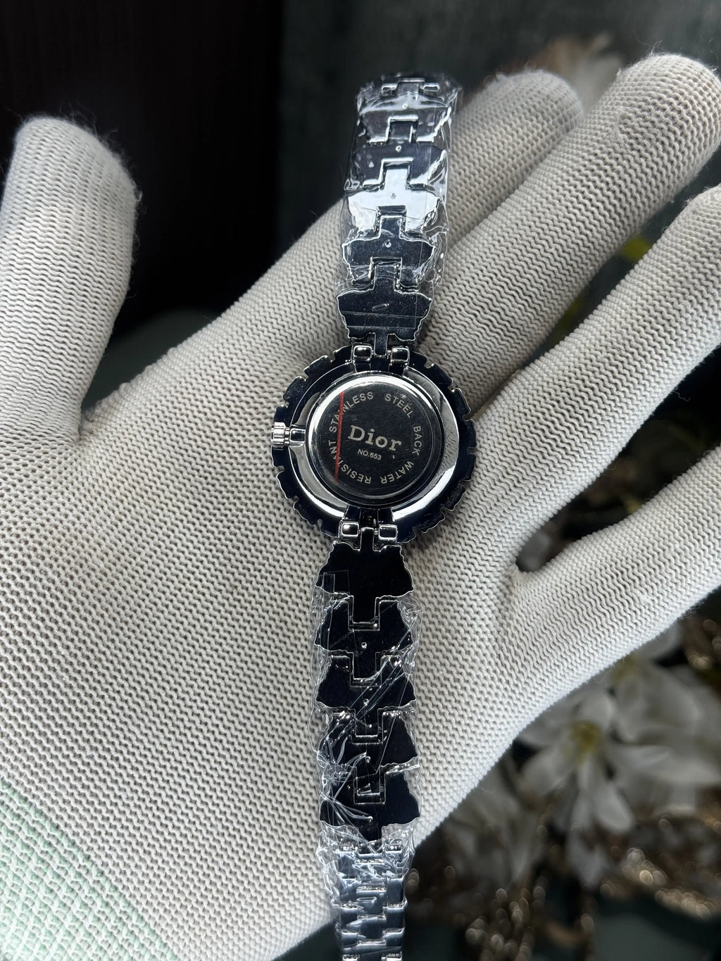 Dio r Silver Black Diamond Premium Ladies Watch