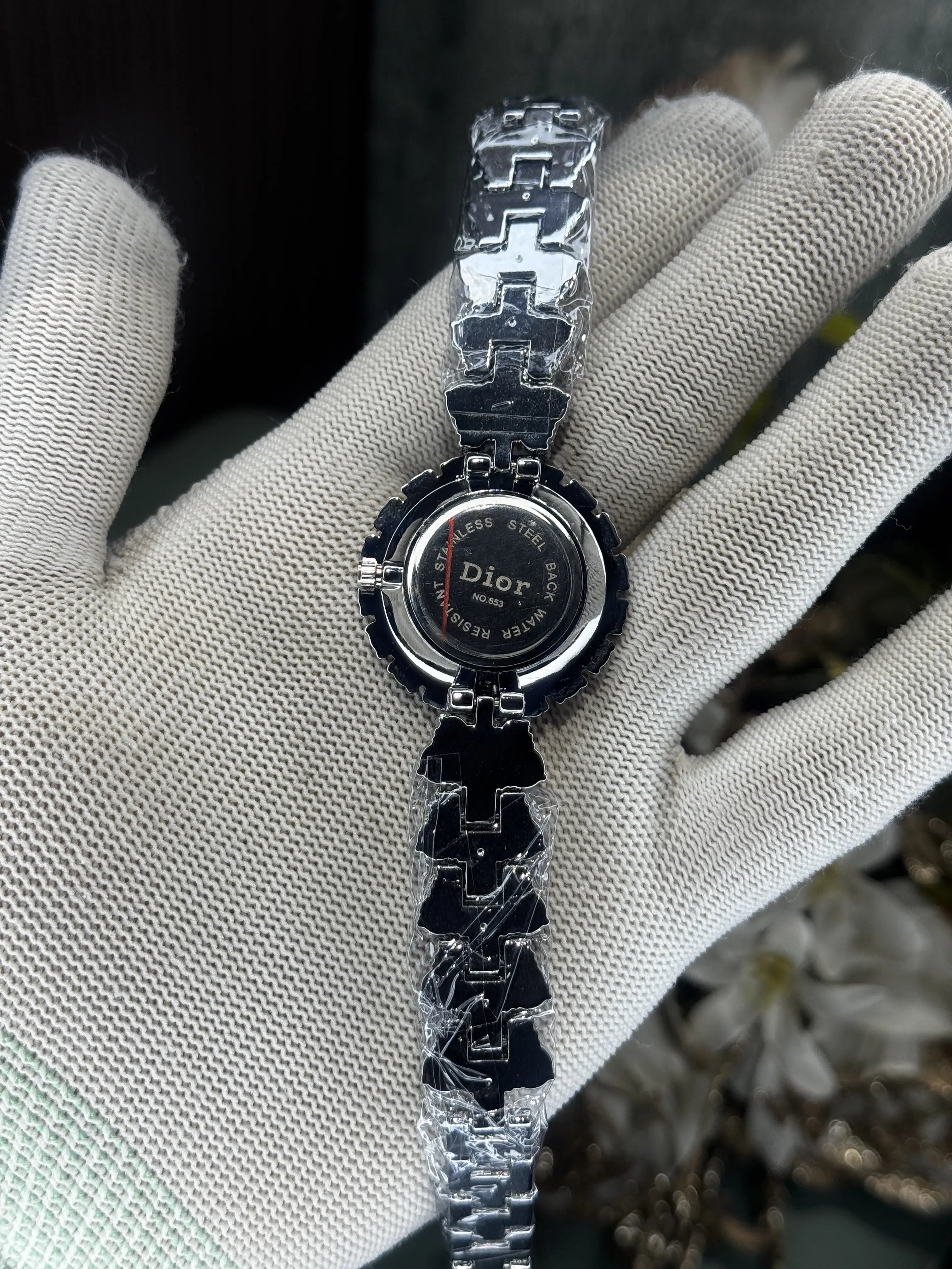 Dio r Silver Black Diamond Premium Ladies Watch