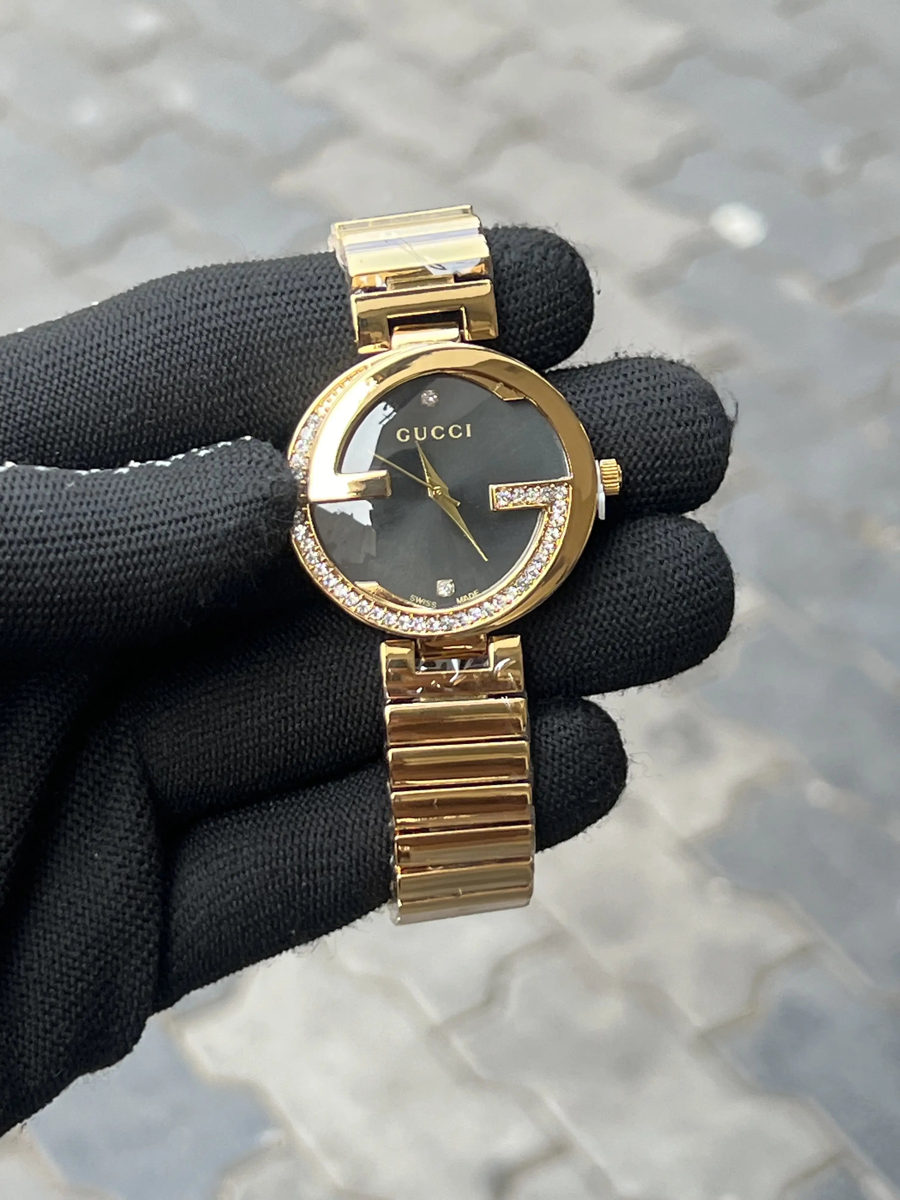 Gucci Diamond Gold Black