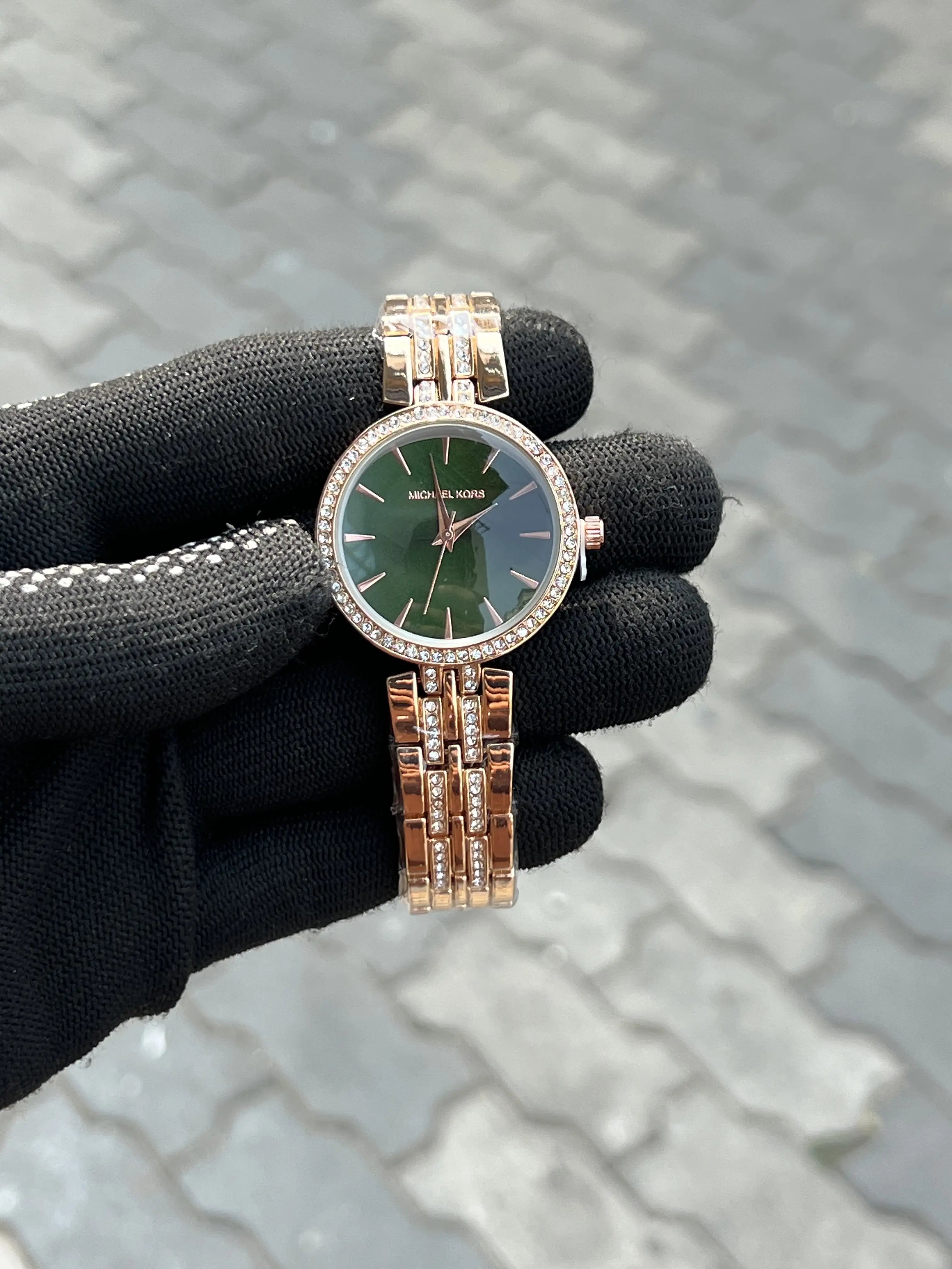 Michael Kors Diamond Rose Gold Green