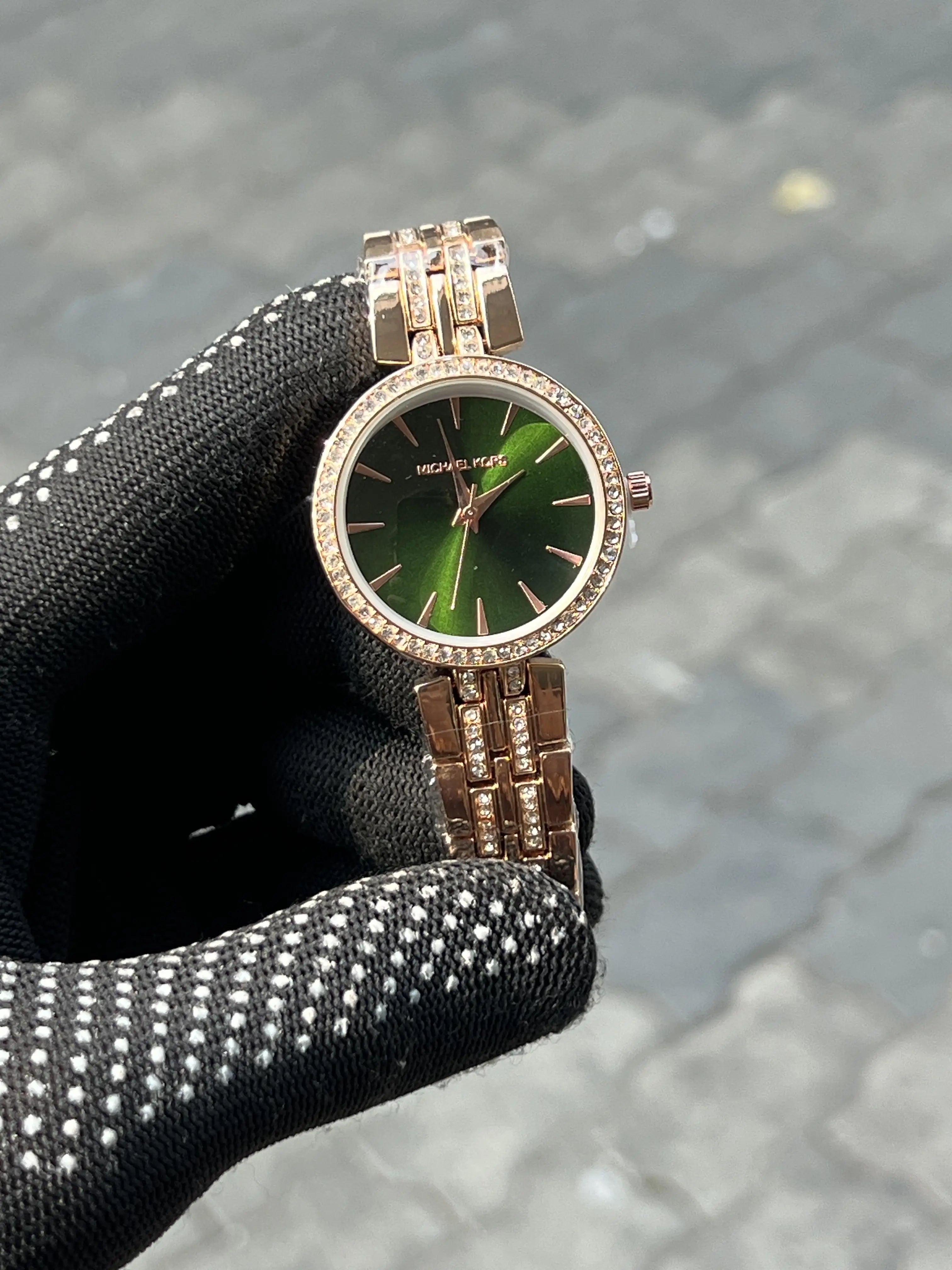 Michael Kors Diamond Rose Gold Green
