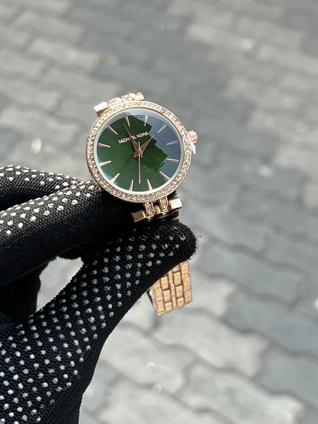 Michael Kors Diamond Rose Gold Green