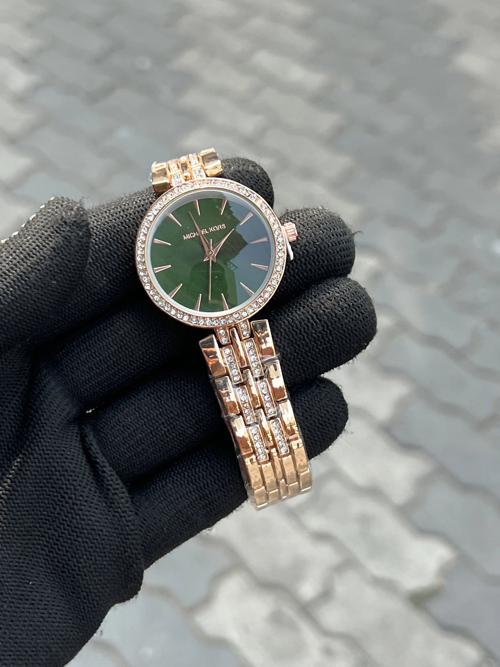 Michael Kors Diamond Rose Gold Green