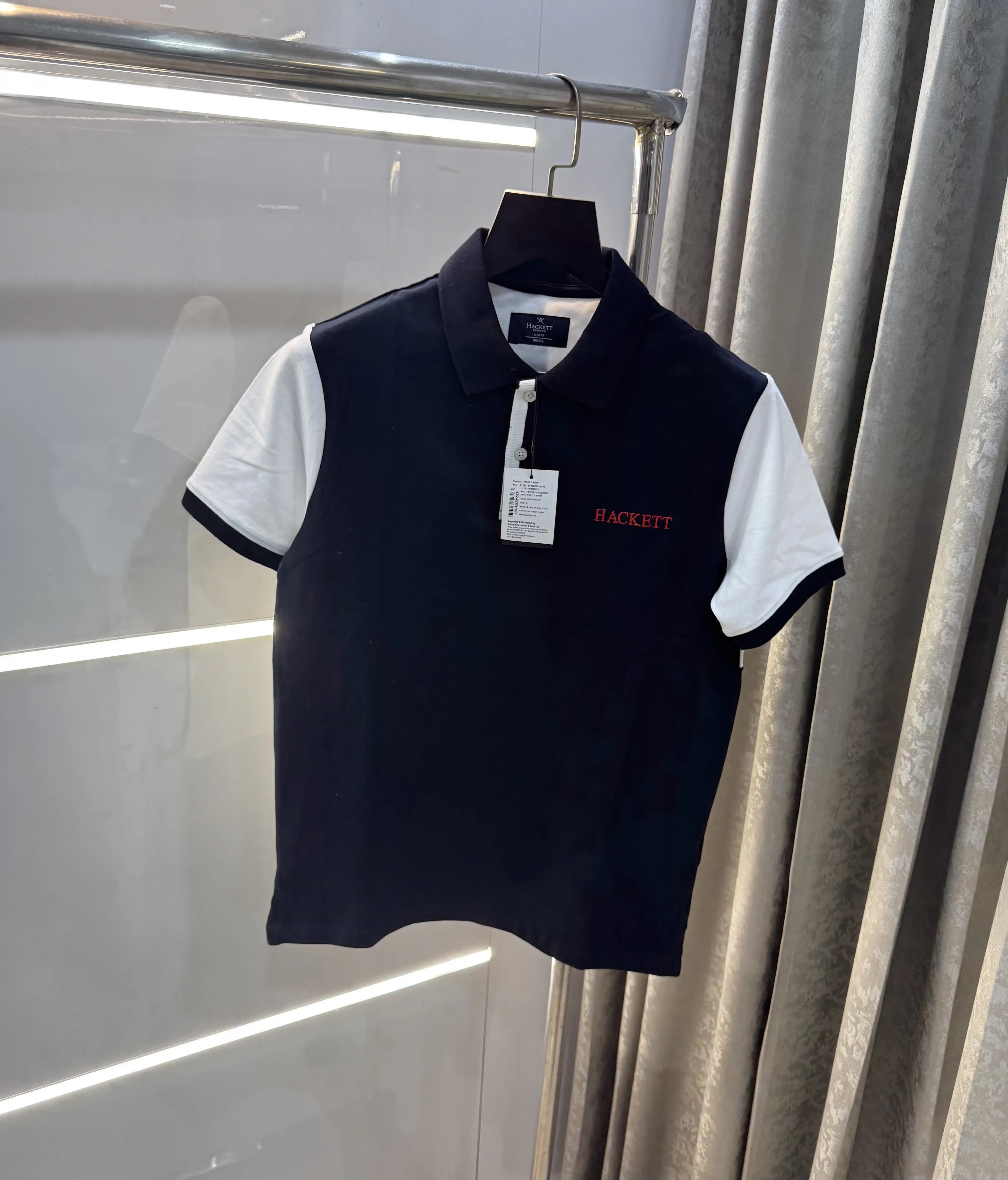 Hacket  Navy Blue Logo Work Premium Polo T-Shirt