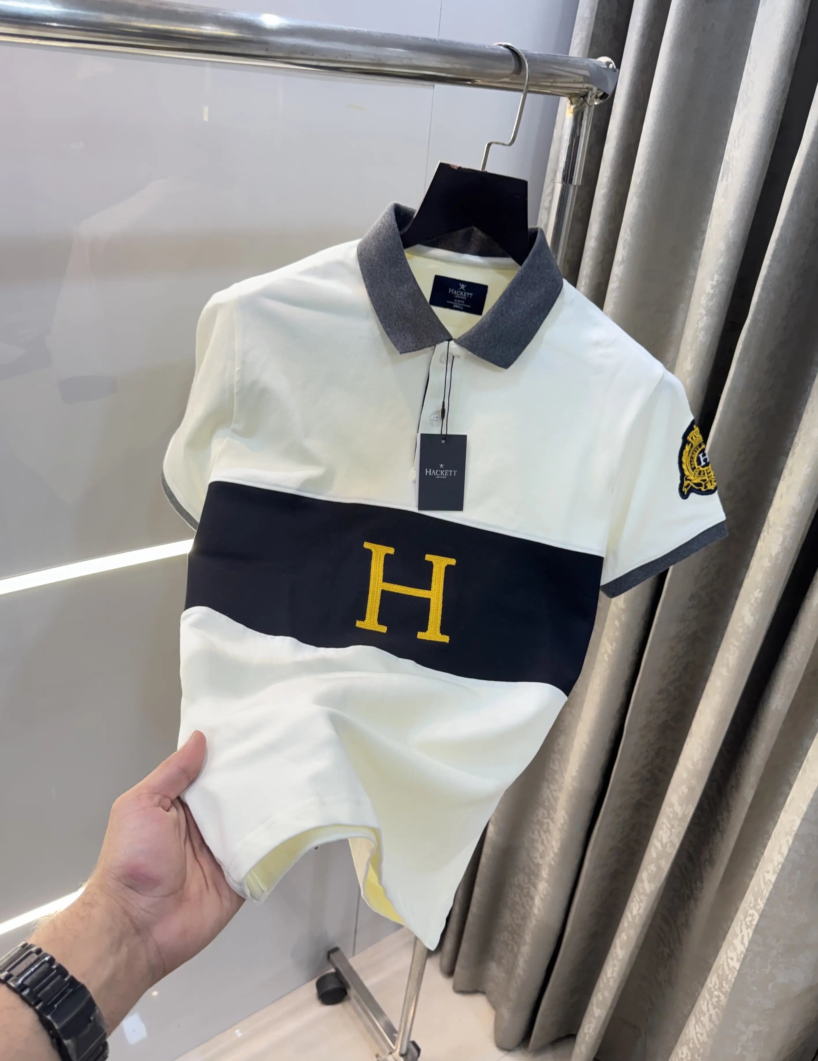 Hacket Cream Logo Work Premium Polo T-Shirt Secondary image