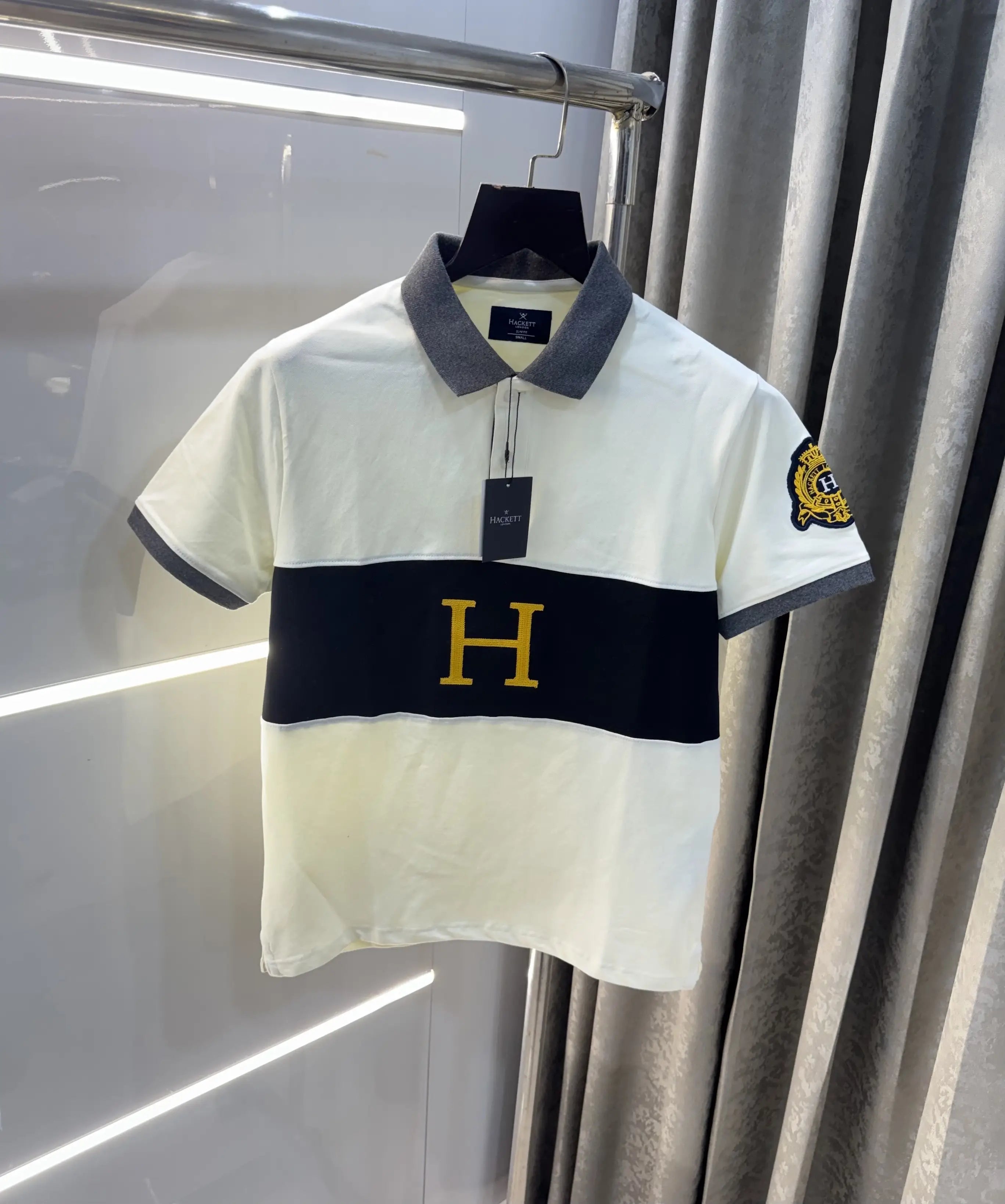 Hacket Cream Logo Work Premium Polo T-Shirt