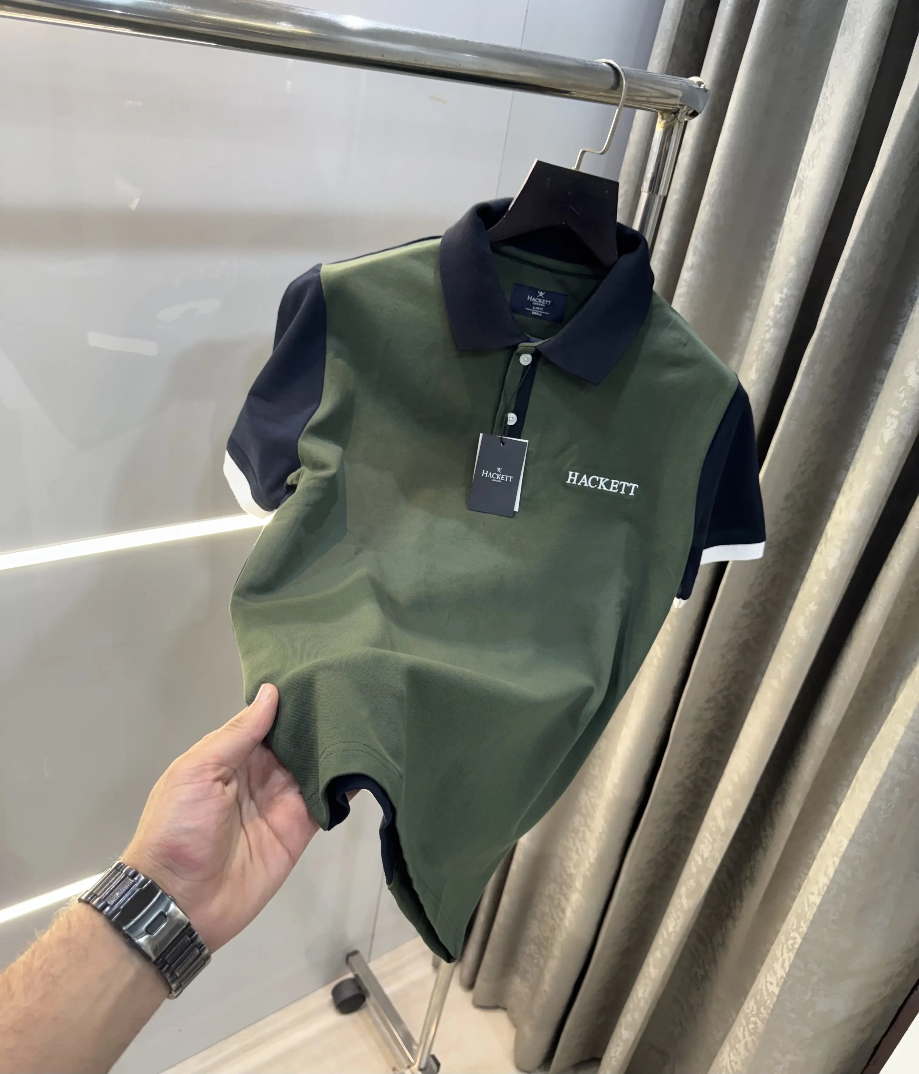 Hacket Olive Logo Work Premium Polo T-Shirt