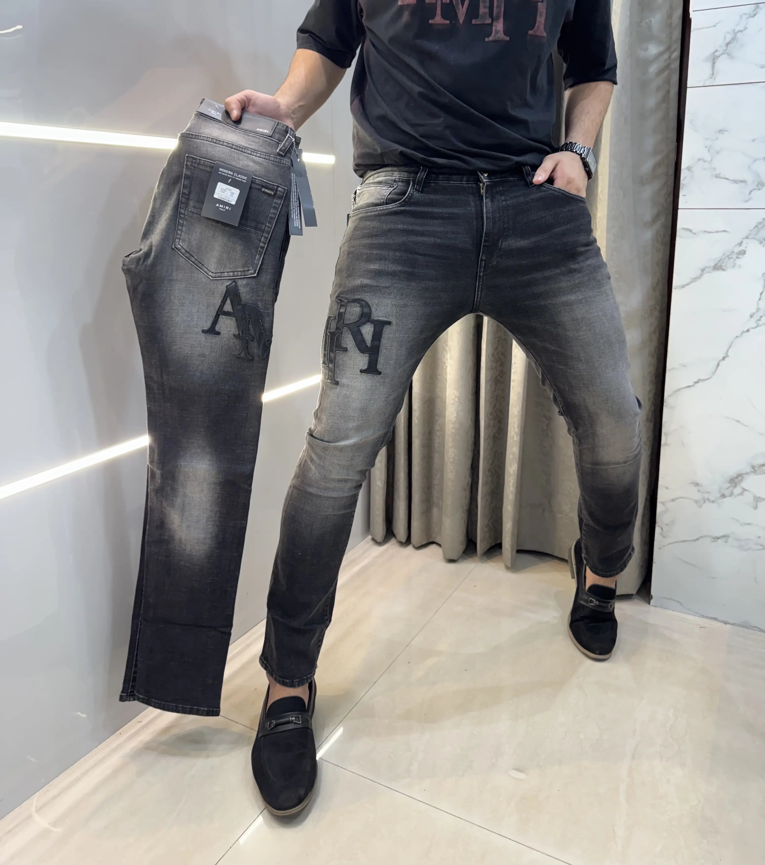 Amiri Carbon Black Imported Designer Denim