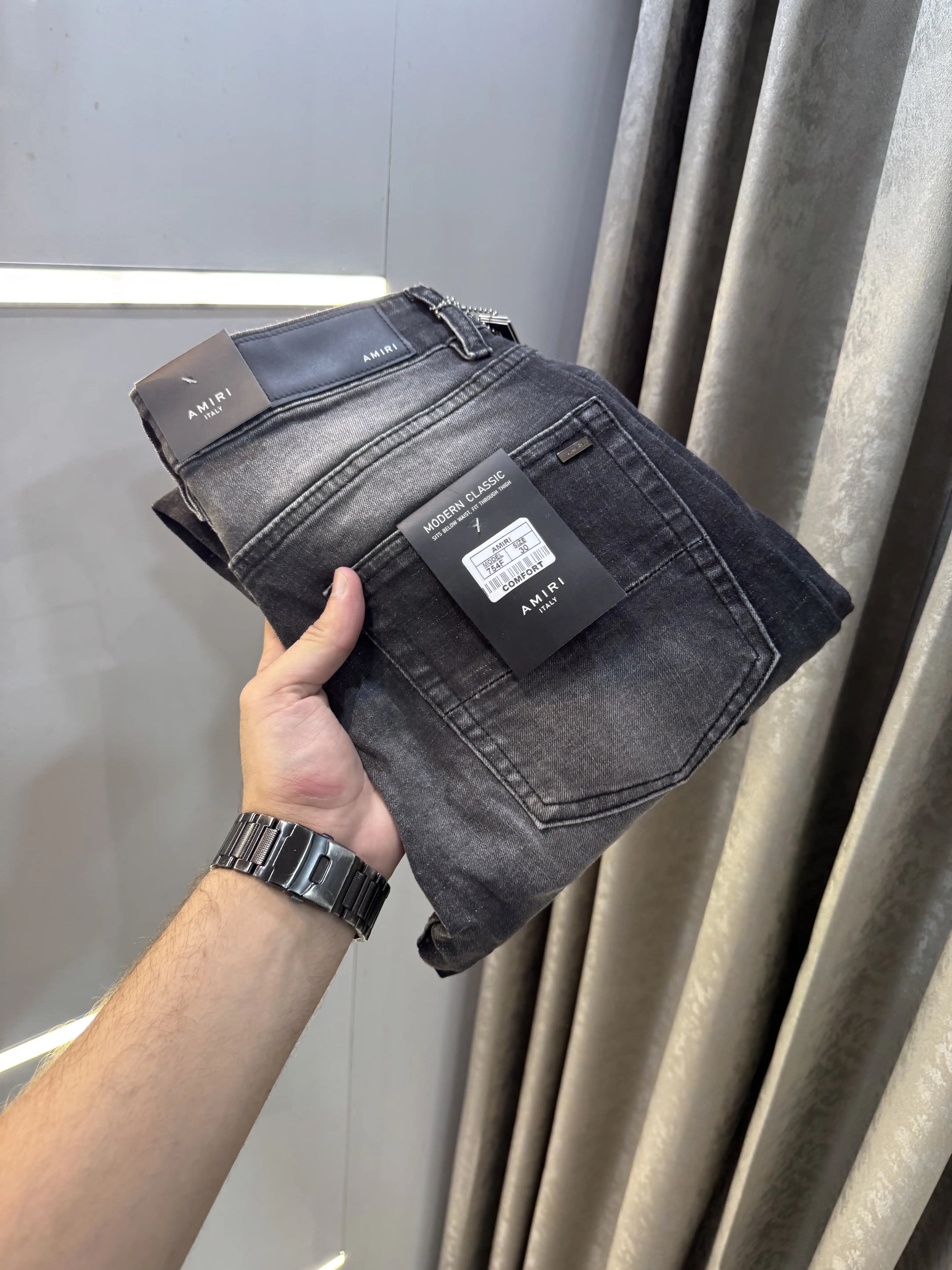 Amiri Carbon Black Imported Designer Denim