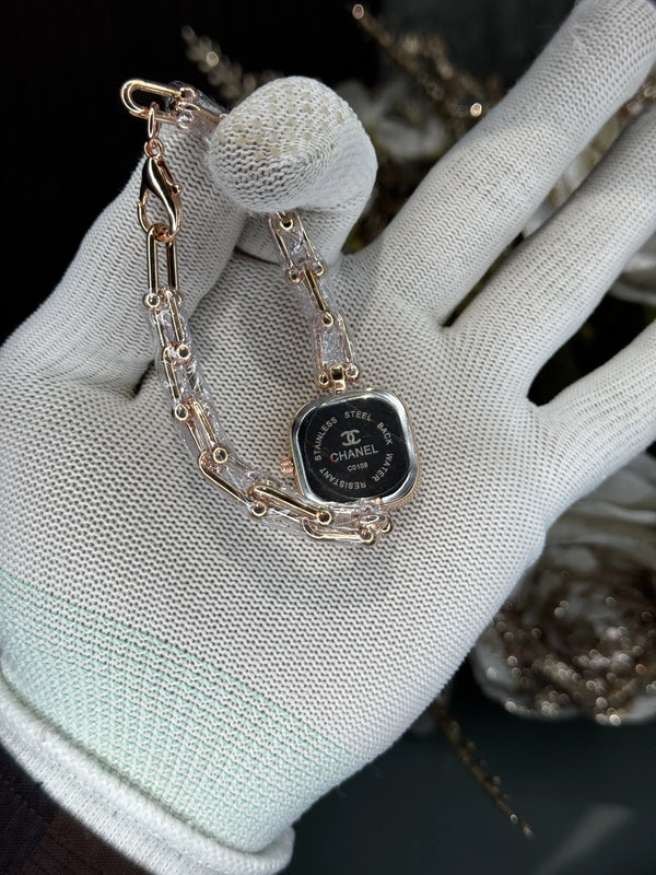Chane l Diamond Cut Rose Gold Black