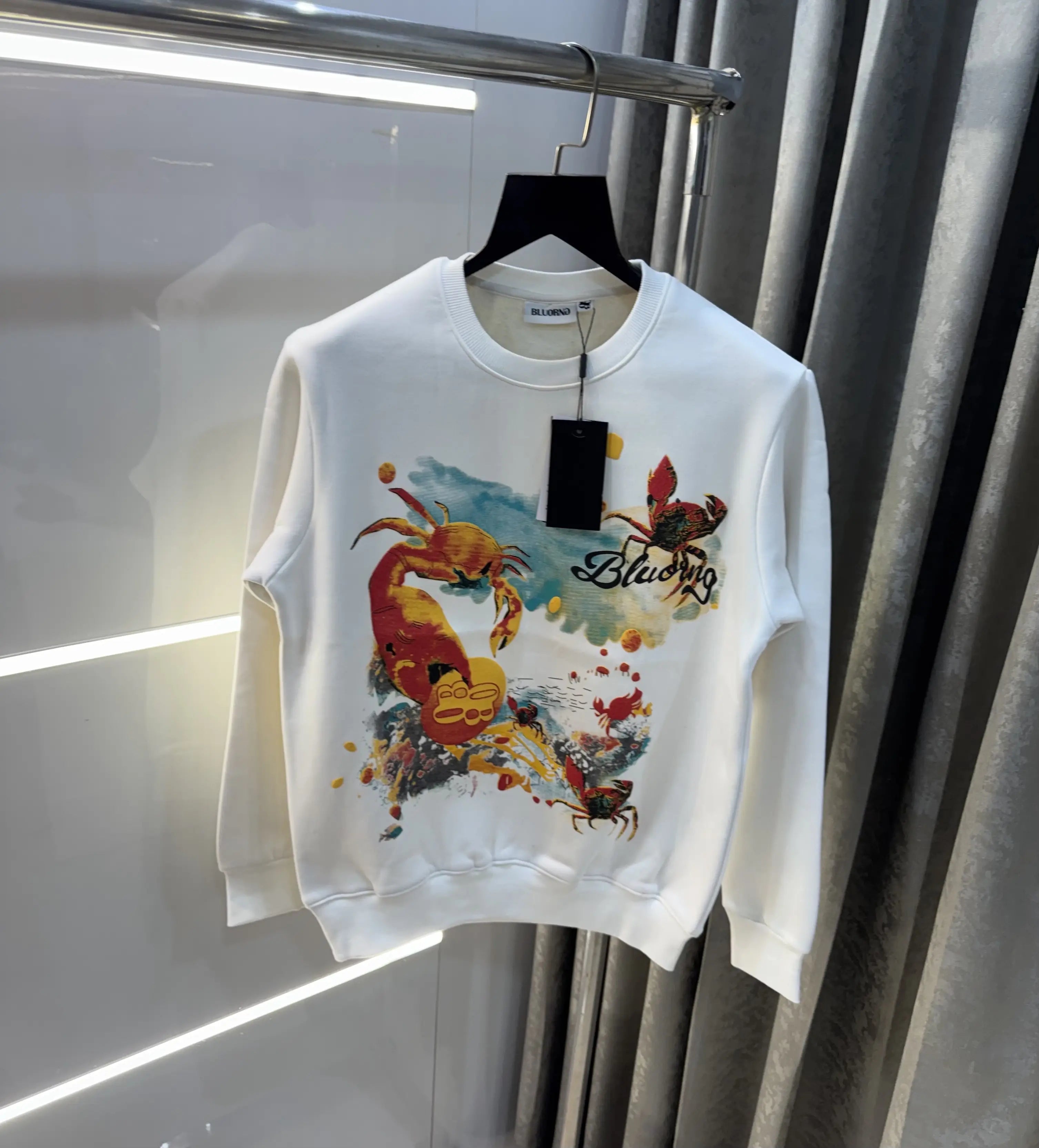 Bluorang White Logo Back Print Premium Sweatshirt Main image