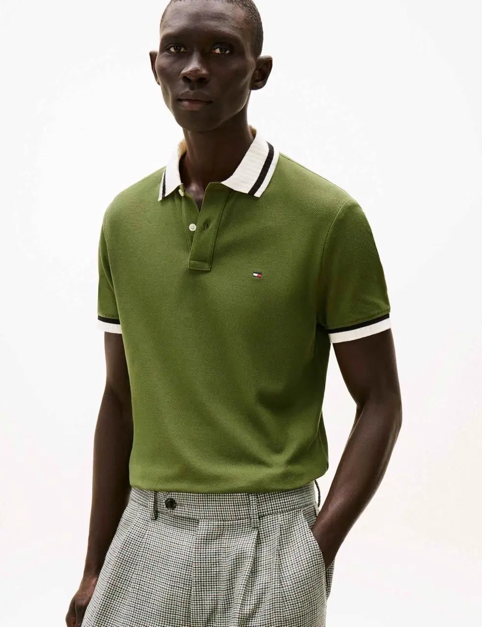 Tommy  Hilfiger Olive Green Logo Work Premium Polo T-Shirt